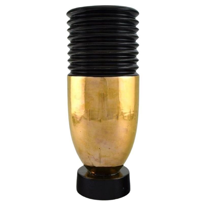ROBJ, Parigi, Grande vaso Art Déco in ceramica smaltata, design francese, anni '40 in vendita