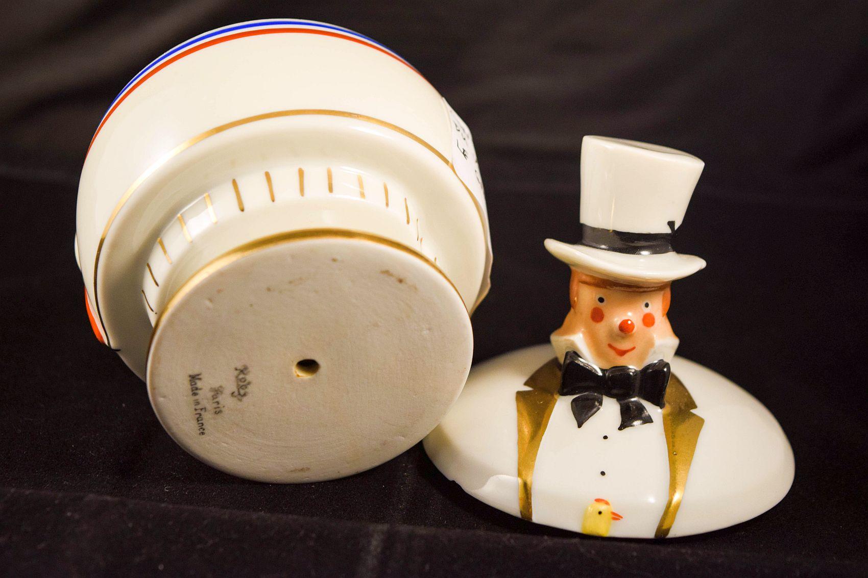 da uomo o donna ROBJ Paris Village consigliere Vaso e coperchio in porcellana Le Garde Champetre in vendita