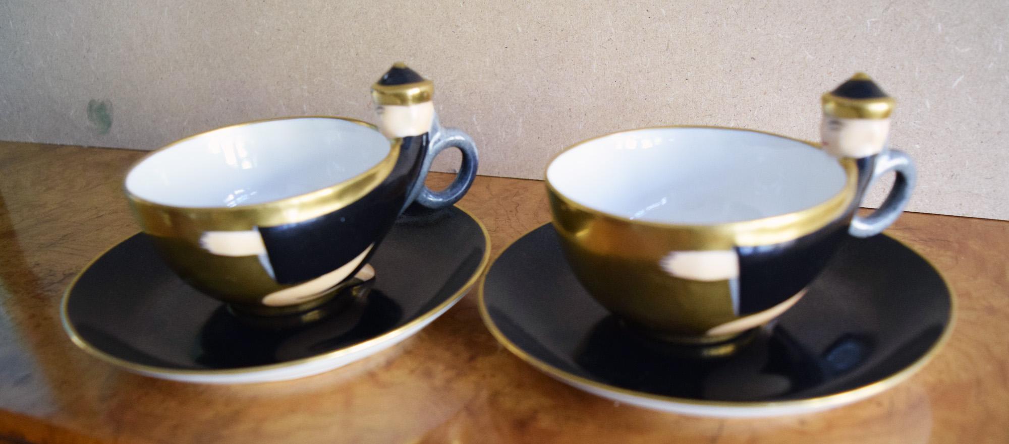 Art Deco Robj porcelaine Chinese character bachelor tea set For Sale