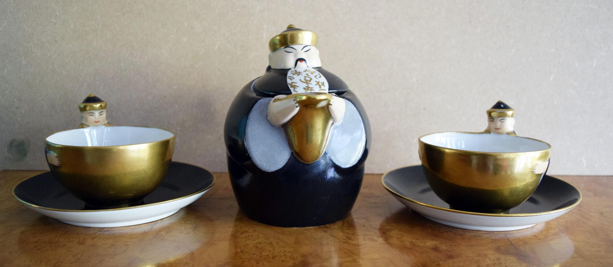 Service à thé pour célibataires en porcelaine chinoise ROBJ Bon état - En vente à London, GB