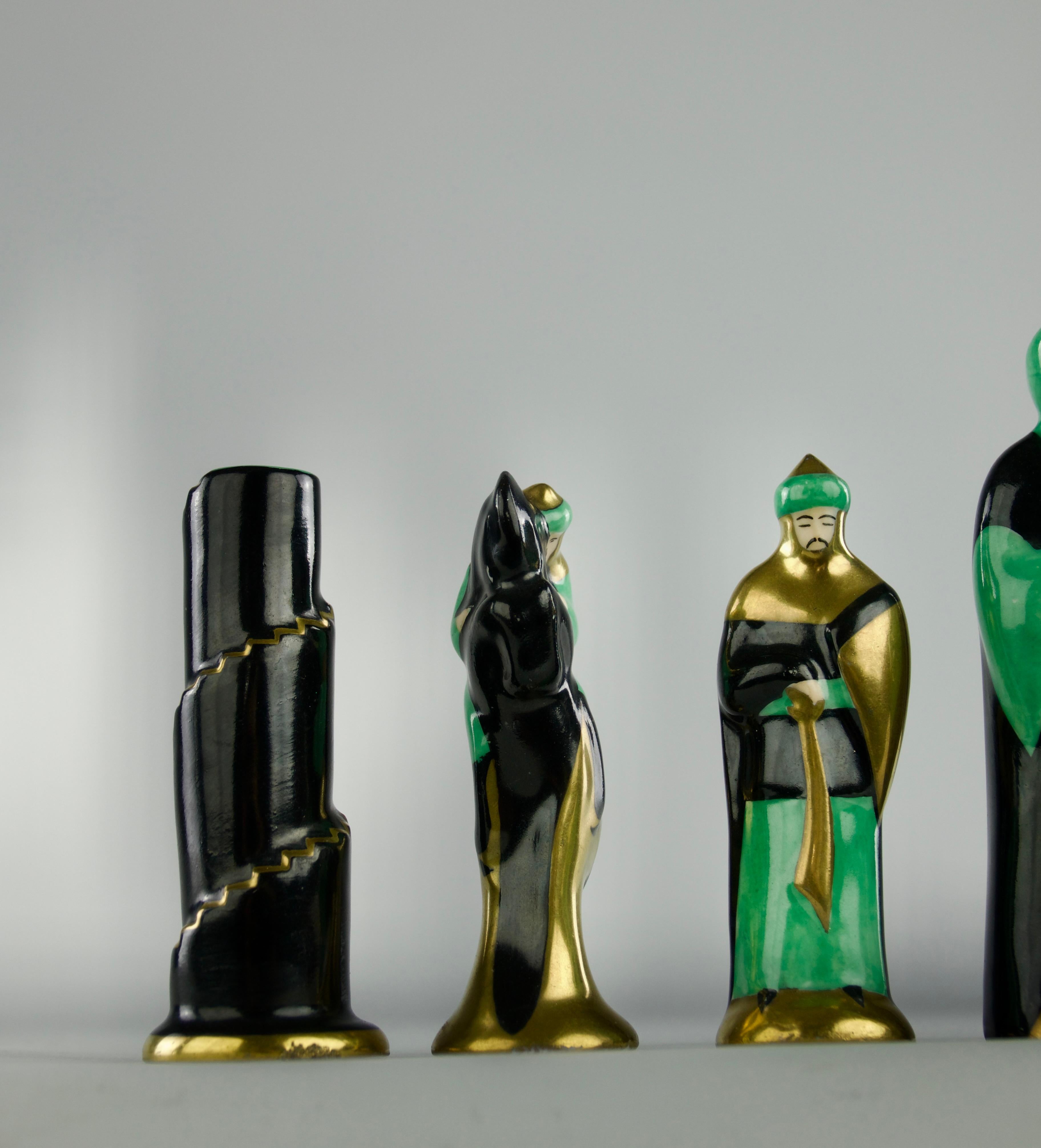 Robj, Templars and Saracen Chess Set, French Art Deco 1920s For Sale 6