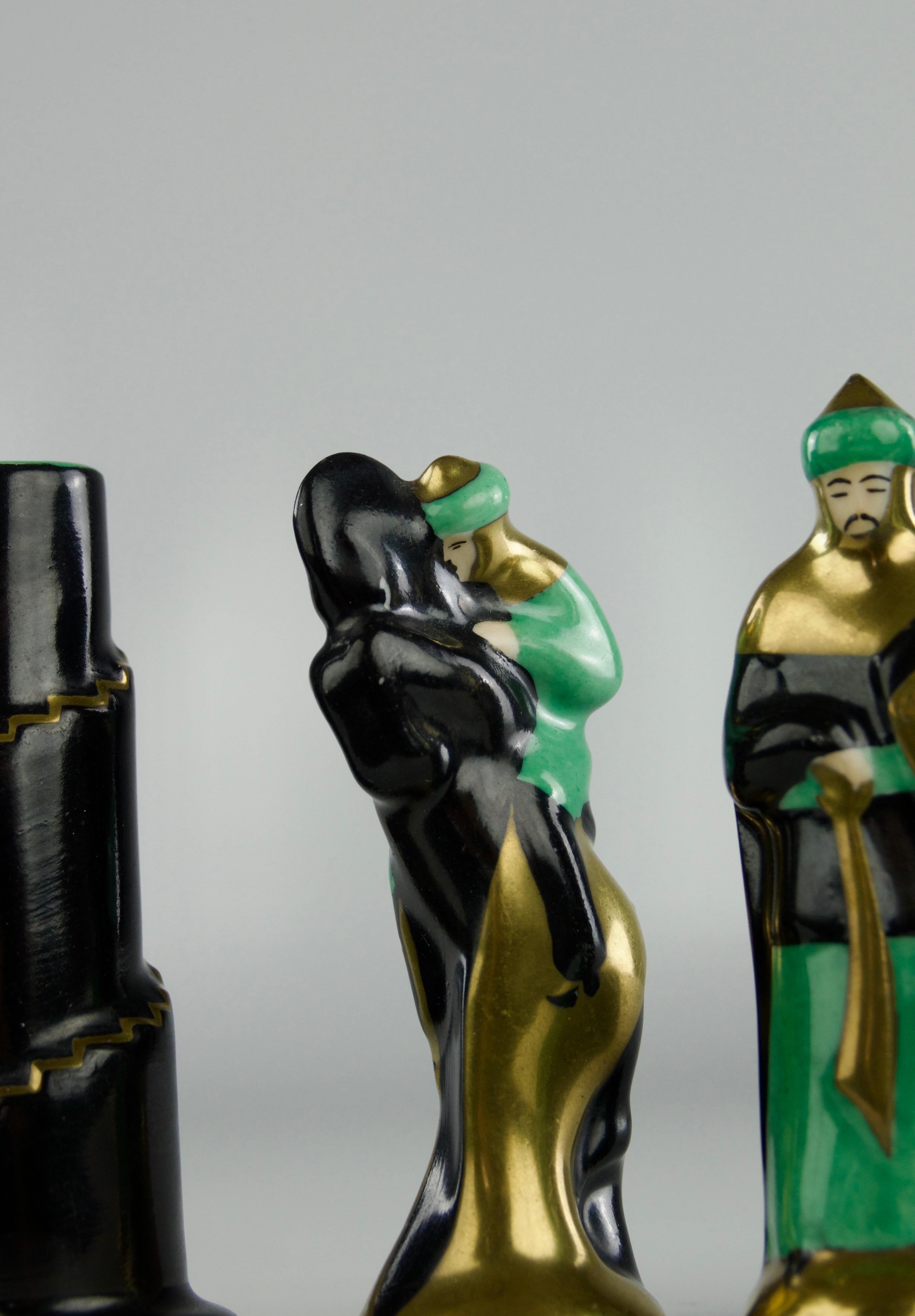 Robj, Templars and Saracen Chess Set, French Art Deco 1920s For Sale 7