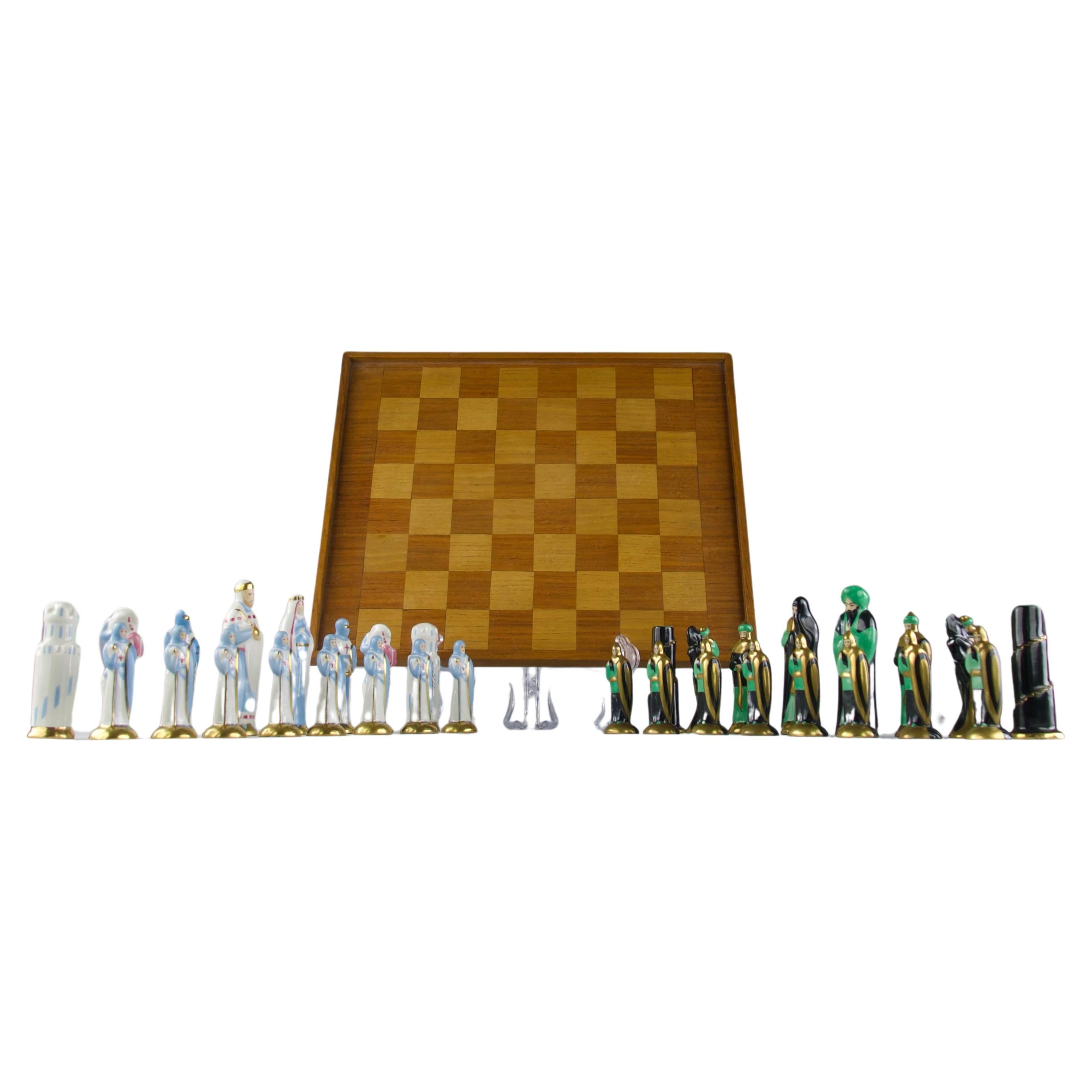 Robj, Templars and Saracen Chess Set, French Art Deco 1920s For Sale
