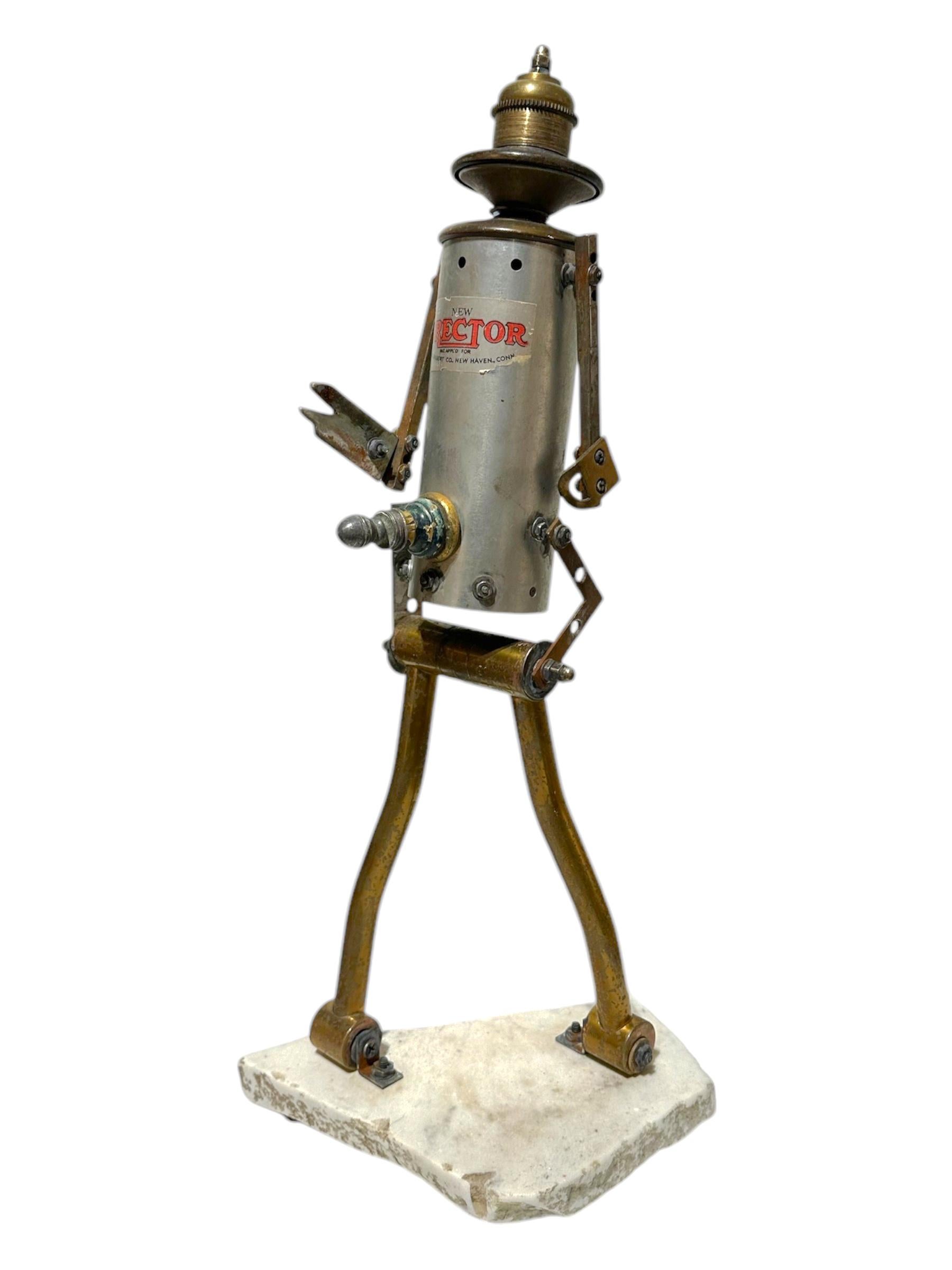 Hand-Crafted Robot 1, Found Object Sculpture With Iconic Children's Toy Parts For Sale