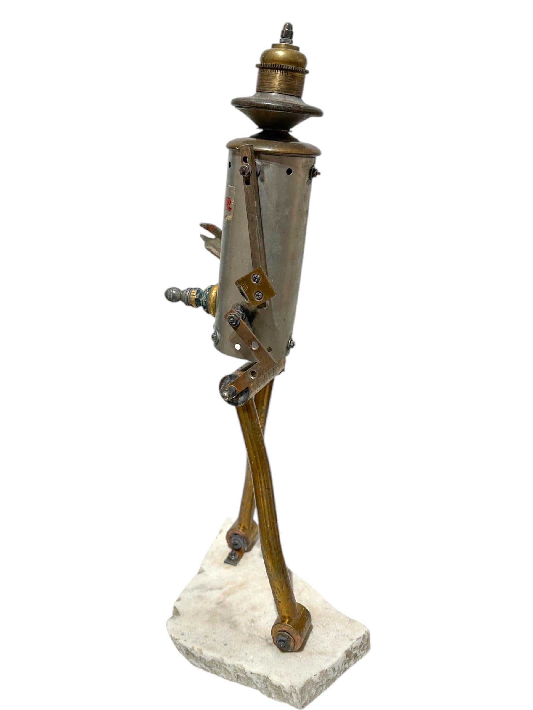 Robot 1, Found Object Sculpture With Iconic Children's Toy Parts In New Condition For Sale In Chicago, IL