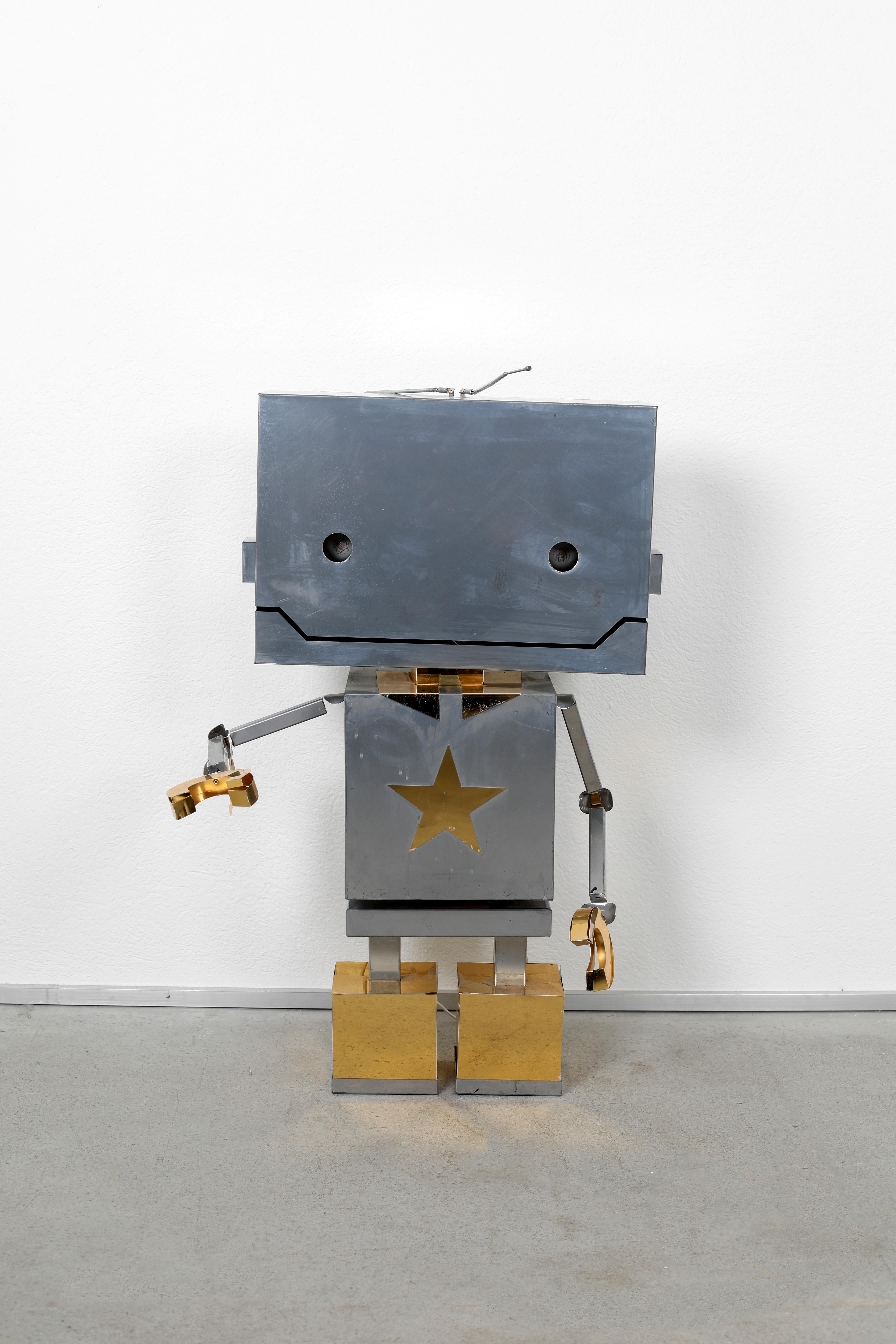 1970s Robot Lamp, Unknown Designer

Illuminate your space with this playful and unique Robot Lamp from the 1970s. While the designer remains unknown, this lamp captures the whimsical spirit of the era, making it a standout piece for any mid-century