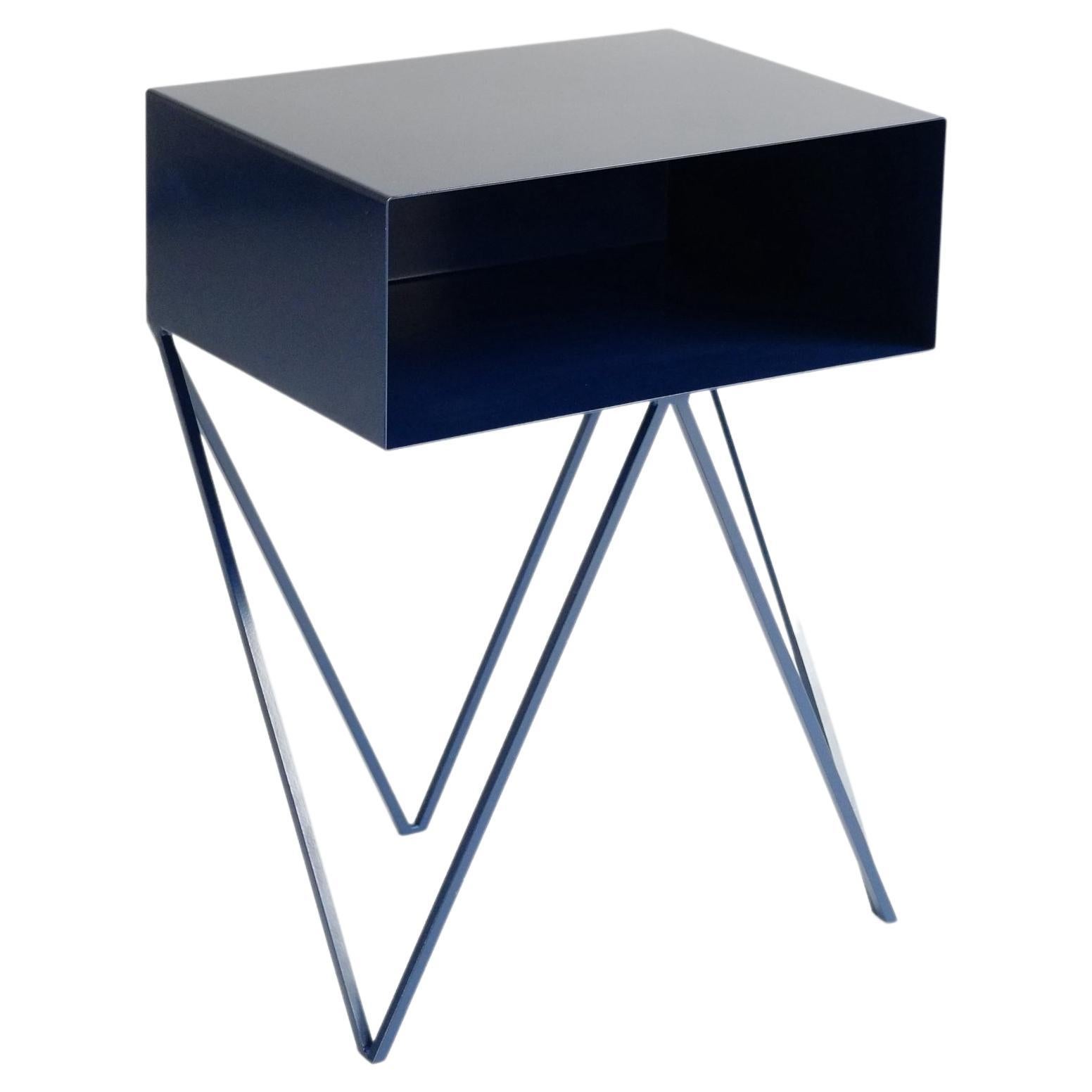 Robot Side Table / Dark Blue Nightstand For Sale