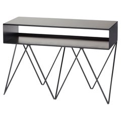Robot Too Charcoal Black Steel Side Table / Media Console Table