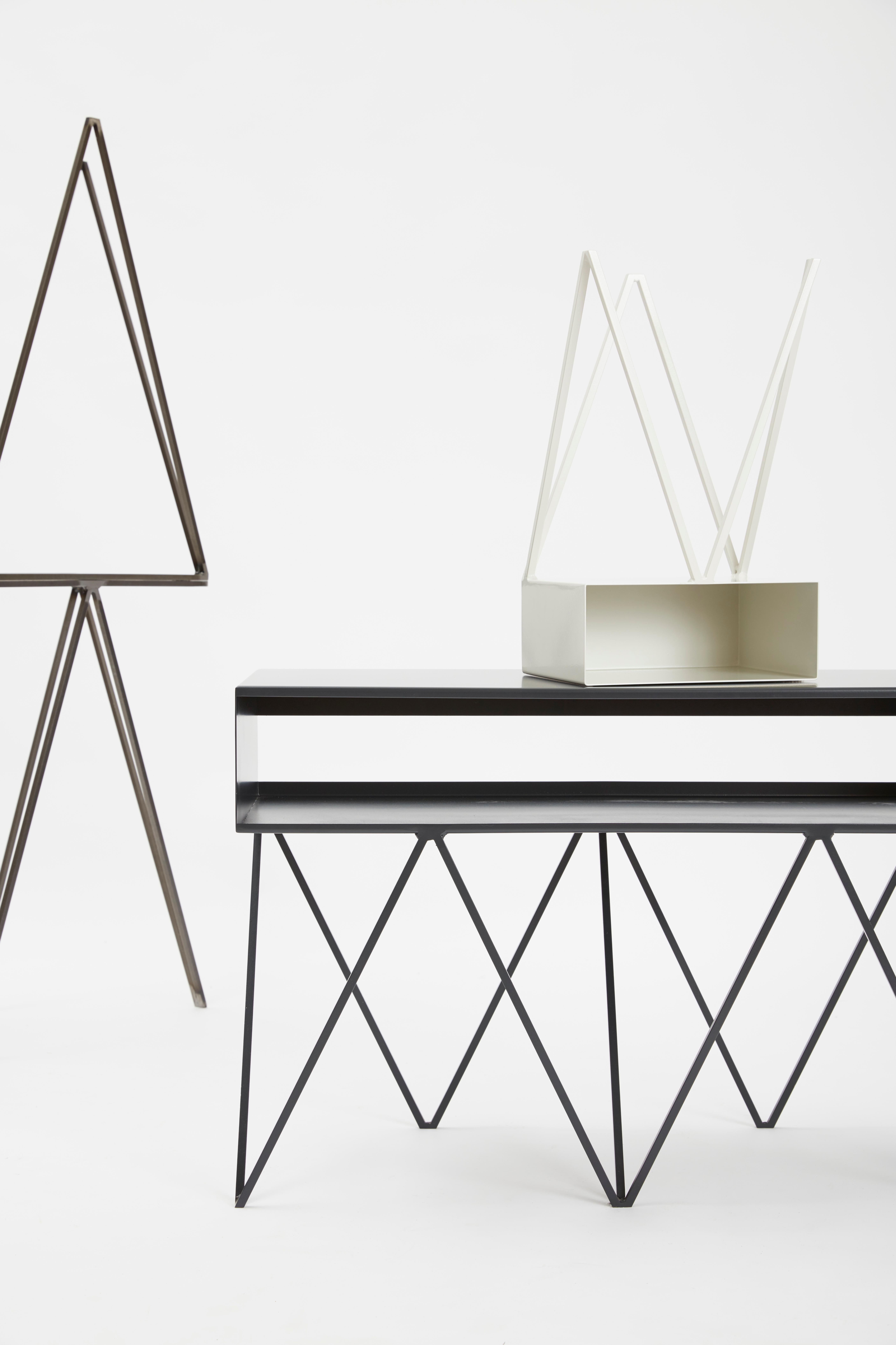 Contemporary Robot Too Orange Steel Record Player Stand / Sideboard