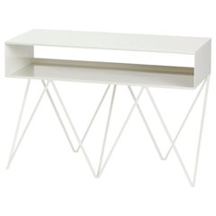 Robot Too White Steel Side Table / Media Console Table