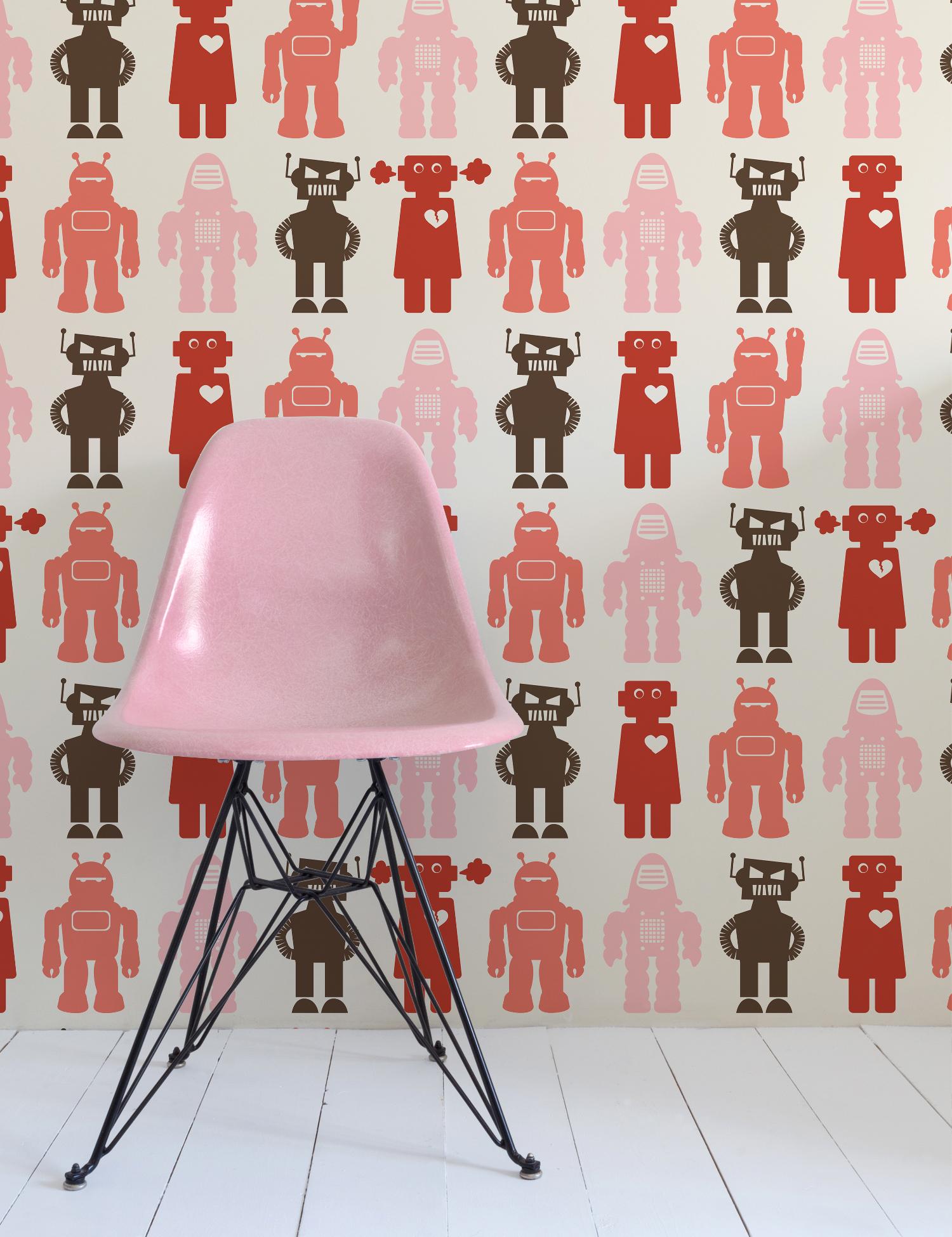 This hand-printed wall-covering with Aimée's signature Robots is he perfect wallpaper for your child's nursery, bedroom or playroom!

Samples are available for $18 including US shipping, please message us to purchase.

Printing: Screen-printed by