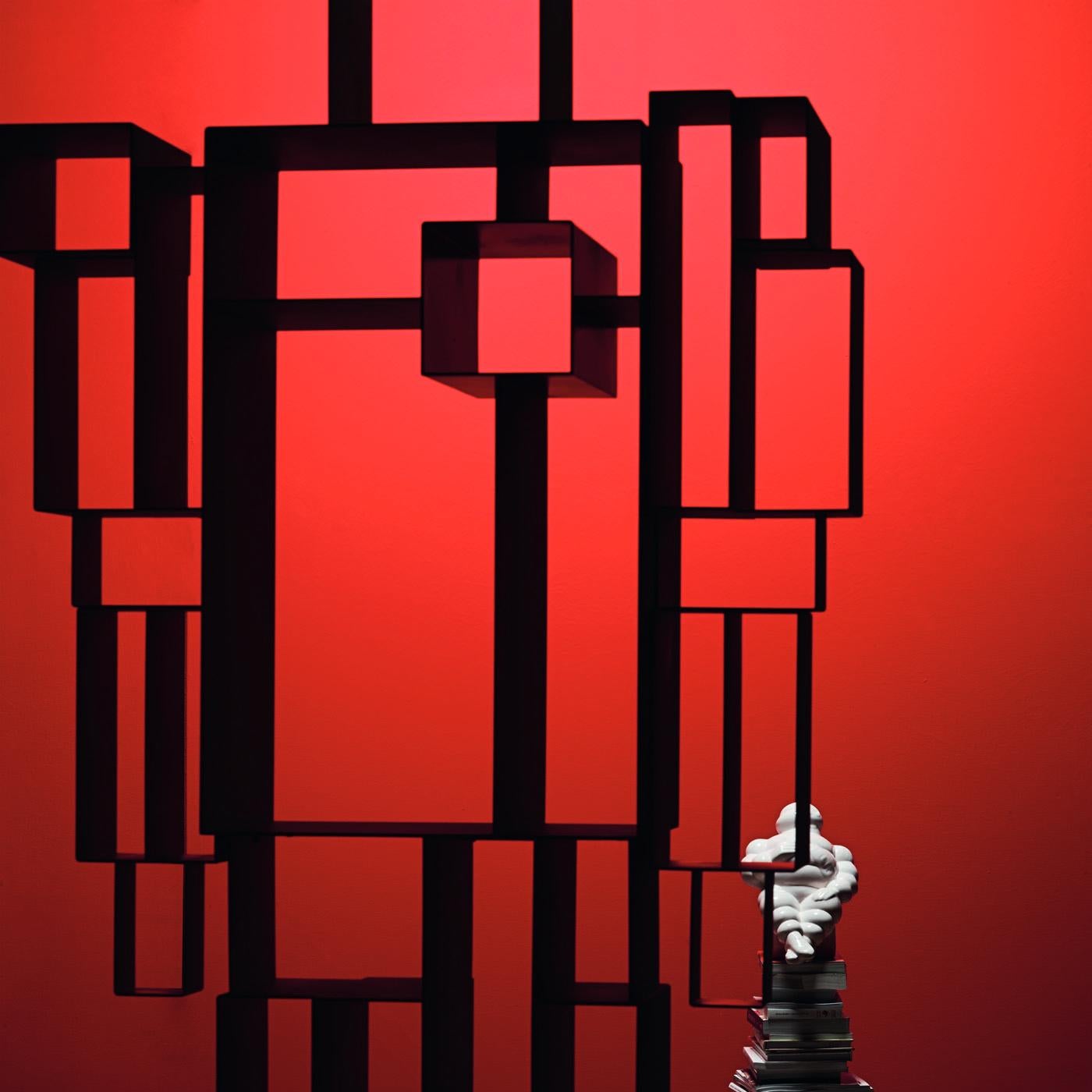Inspired by designer Fabio Novembre's childhood action heroes Mazinga and the Transformers, this human-sized robot freestanding bookshelf is a quirky yet practical piece that lends itself to a variety of uses. This anthropomorphic bookshelf is made