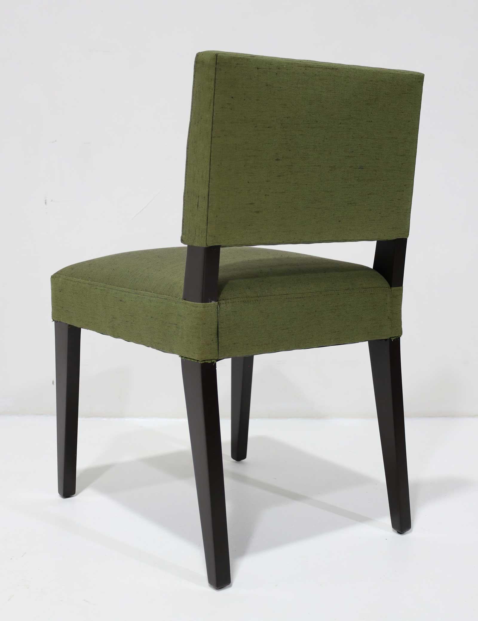 American Robsjohn-Gibbings Dining Chairs in Donghia Upholstery For Sale