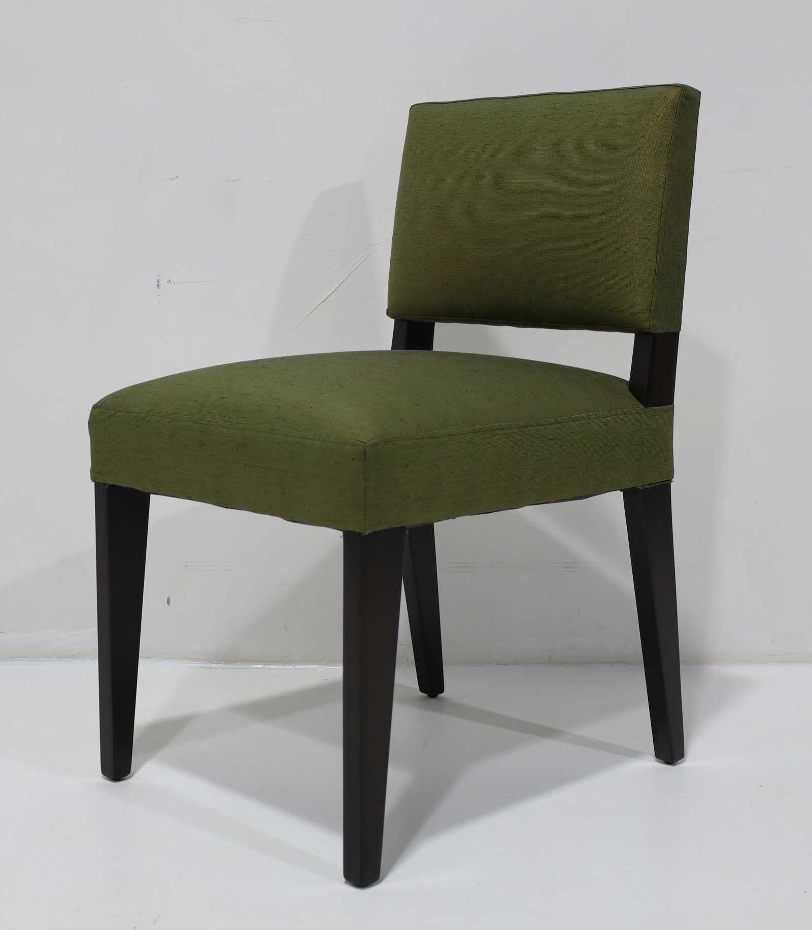 Robsjohn-Gibbings Dining Chairs in Donghia Upholstery In Good Condition For Sale In Dallas, TX