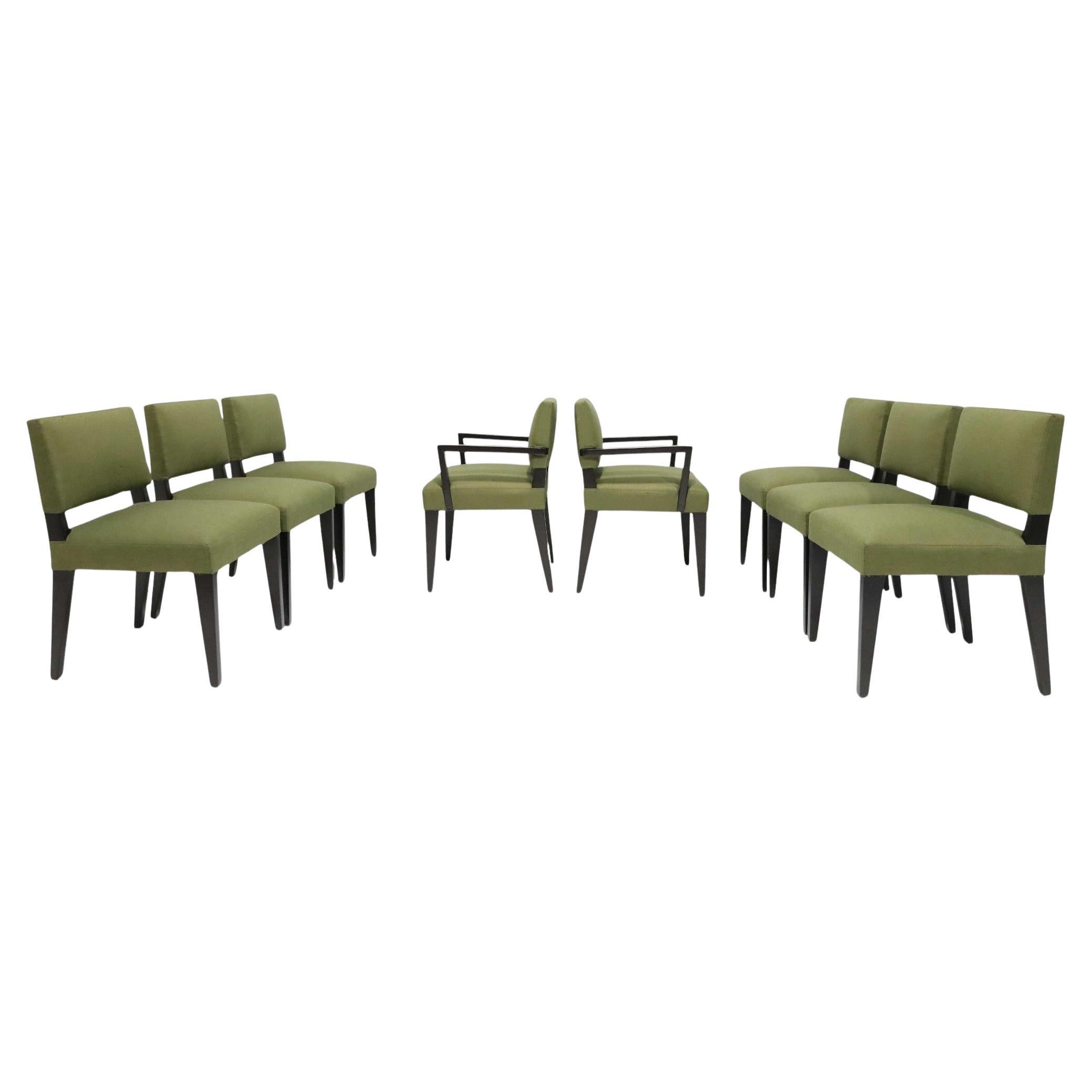 Sillas de comedor Robsjohn-Gibbings en tapicería Donghia