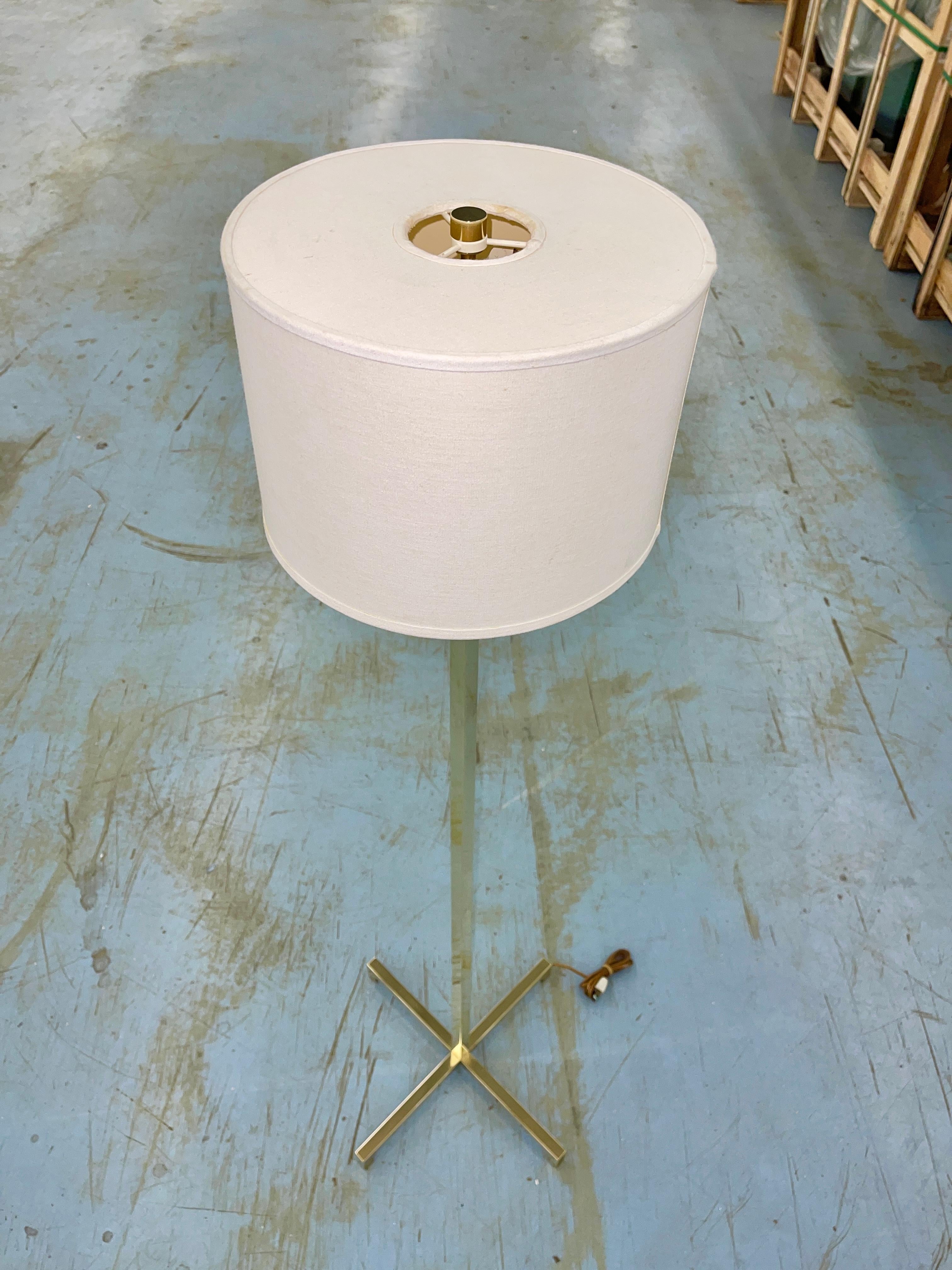 Robsjohn-Gibbings for Hansen New York Solid Brass Floor Lamp For Sale 6