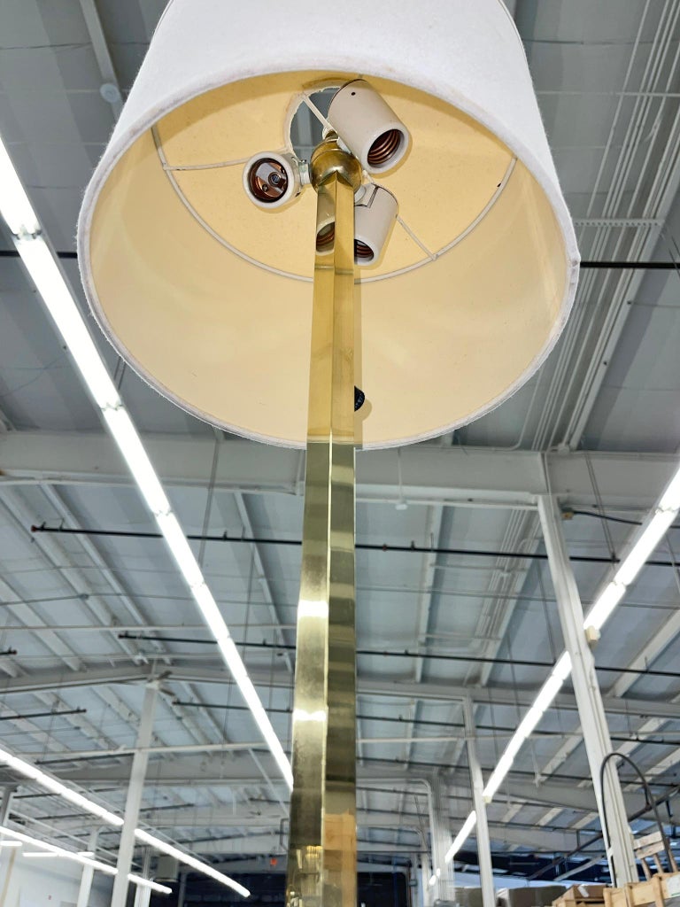 Robsjohn-Gibbings for Hansen New York Solid Brass Floor Lamp For Sale 8