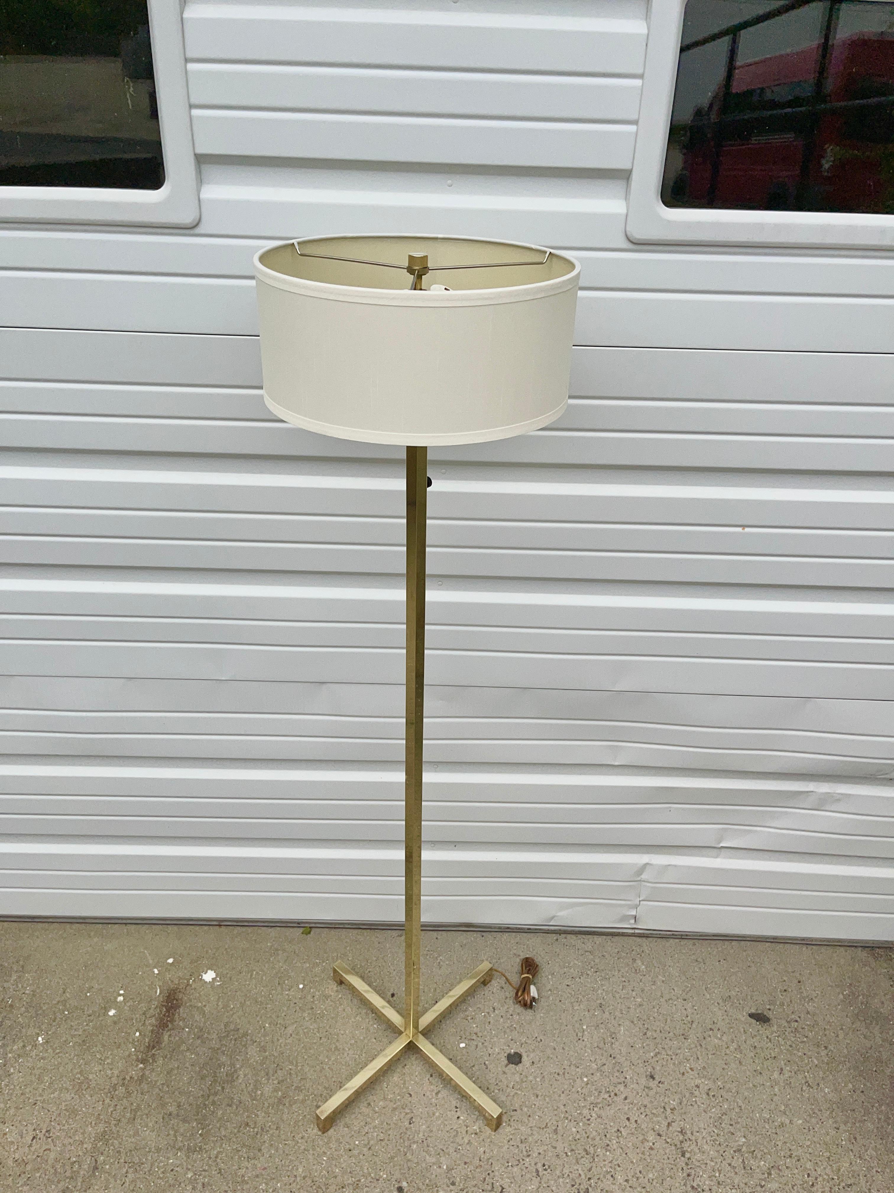 Spanish Robsjohn-Gibbings for Hansen New York Solid Brass Floor Lamp For Sale