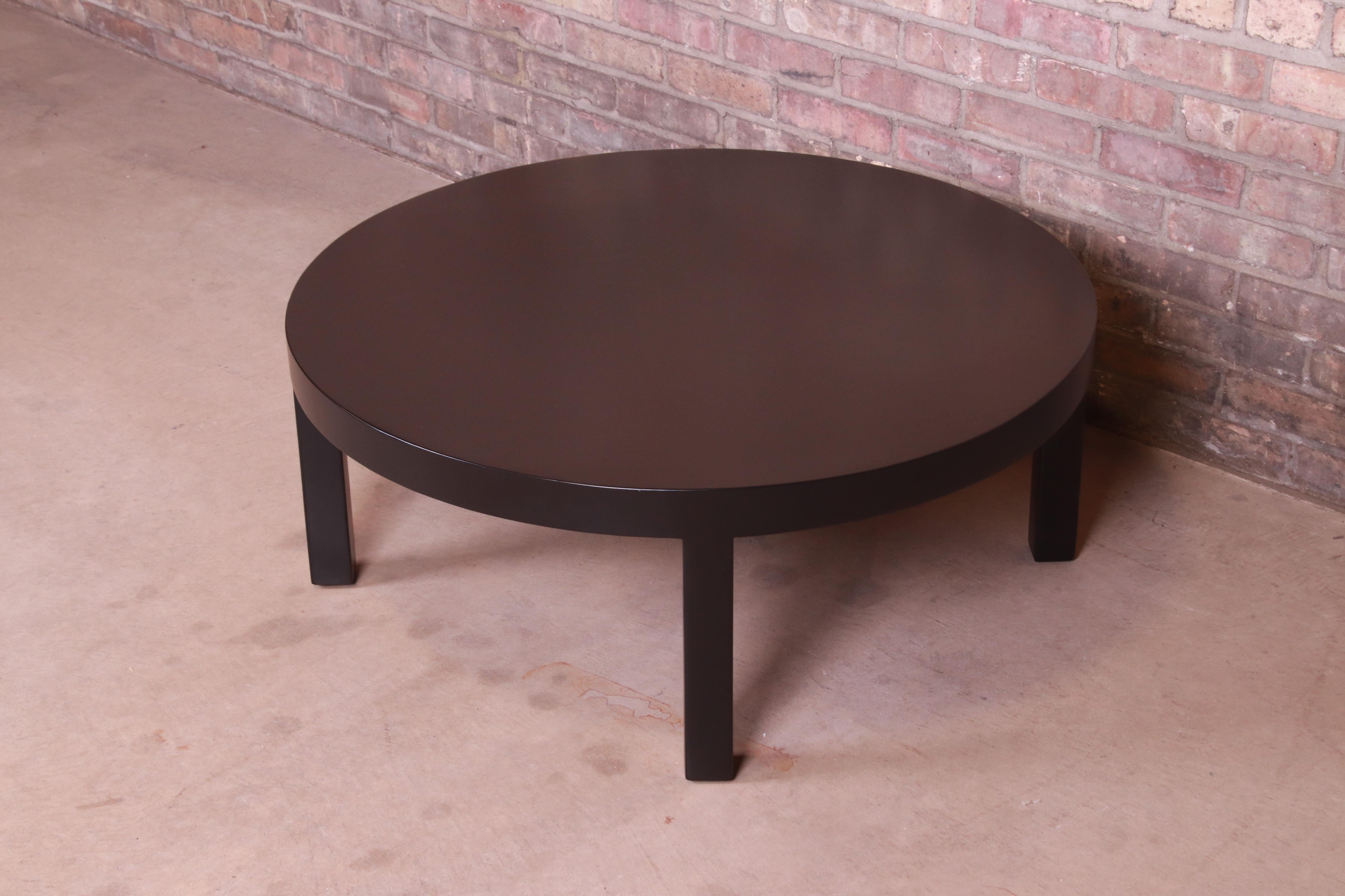 Mid-Century Modern Robsjohn-Gibbings for Widdicomb Black Lacquered Coffee Table, Newly Refinished