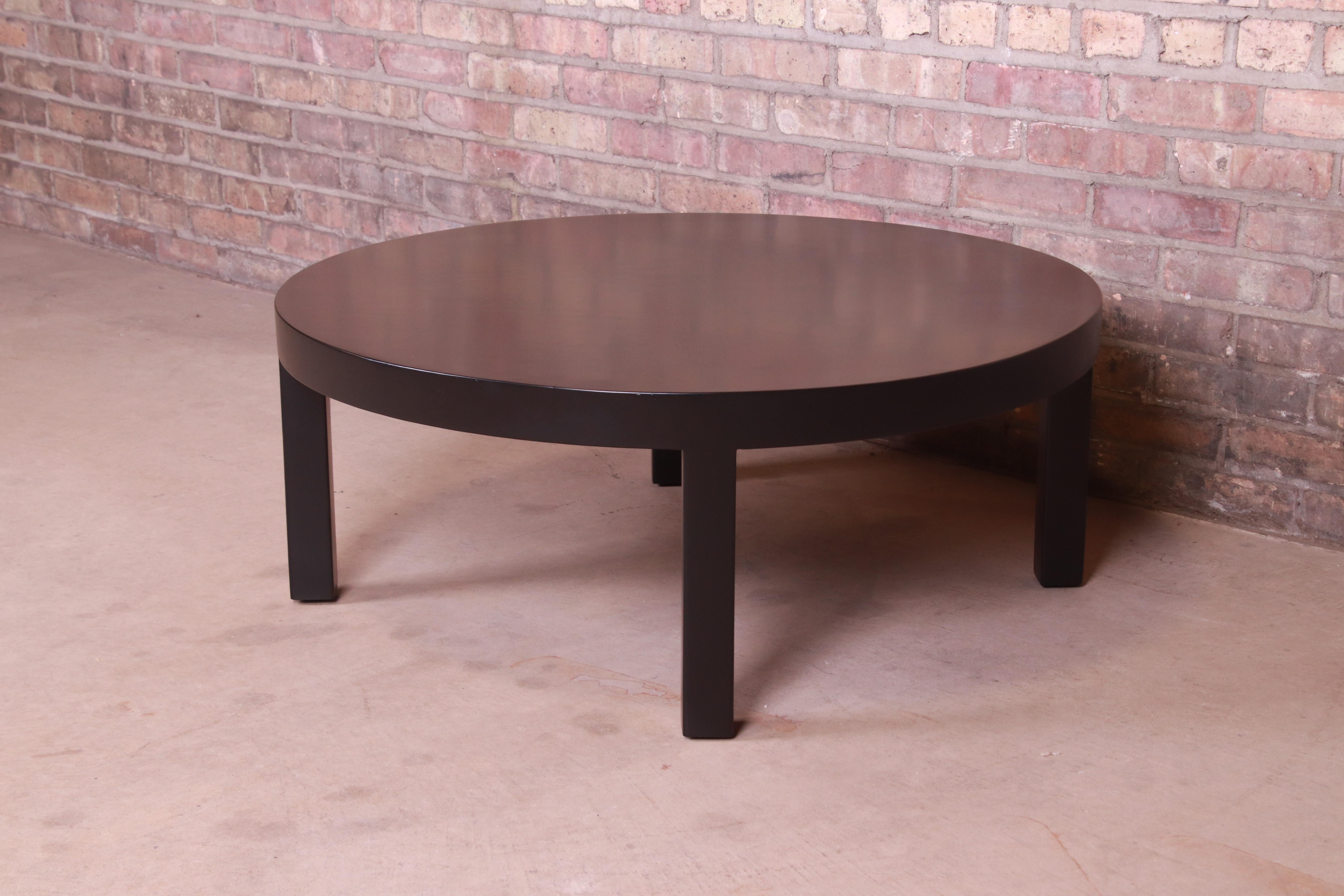 American Robsjohn-Gibbings for Widdicomb Black Lacquered Coffee Table, Newly Refinished