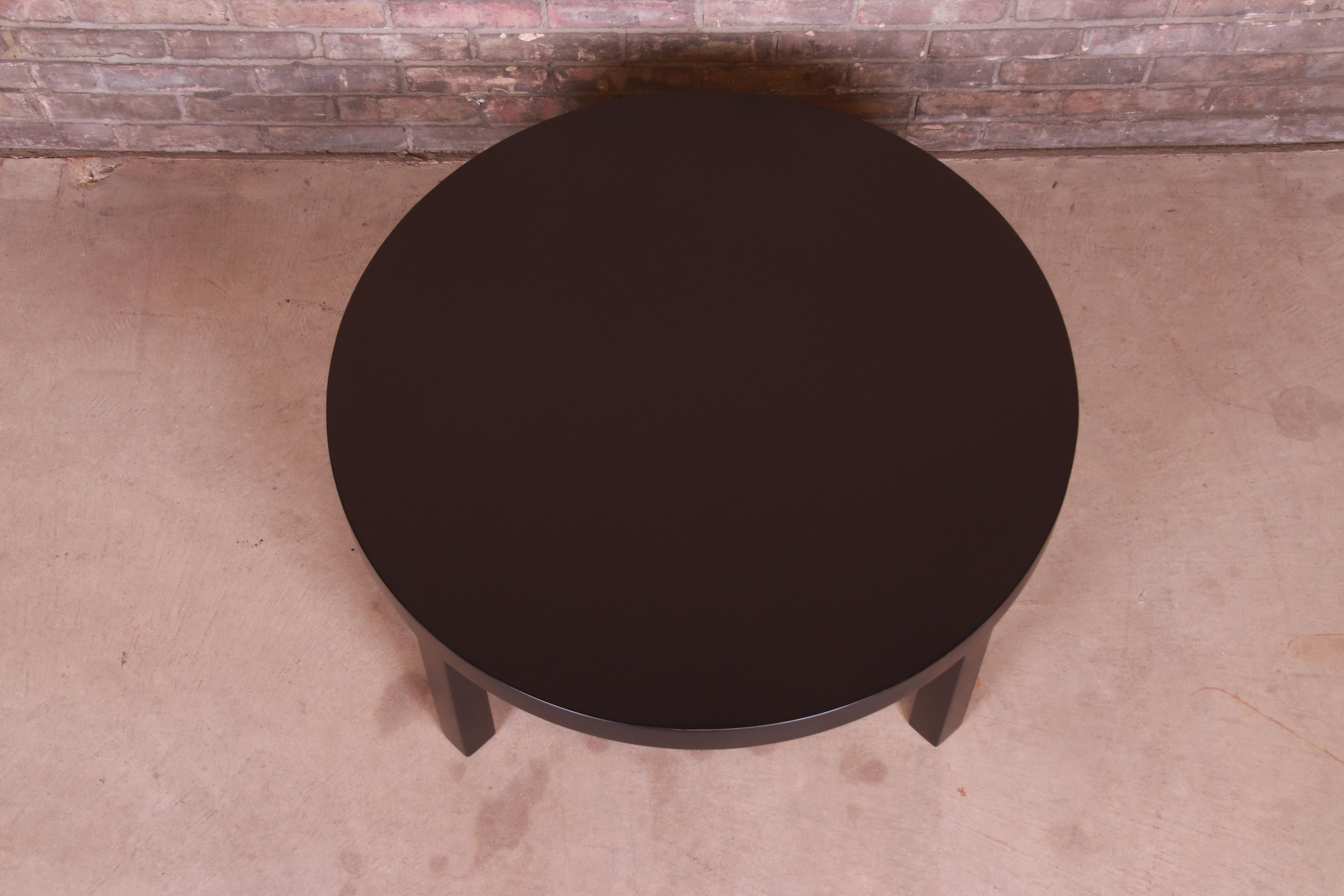 Robsjohn-Gibbings for Widdicomb Black Lacquered Coffee Table, Newly Refinished 1