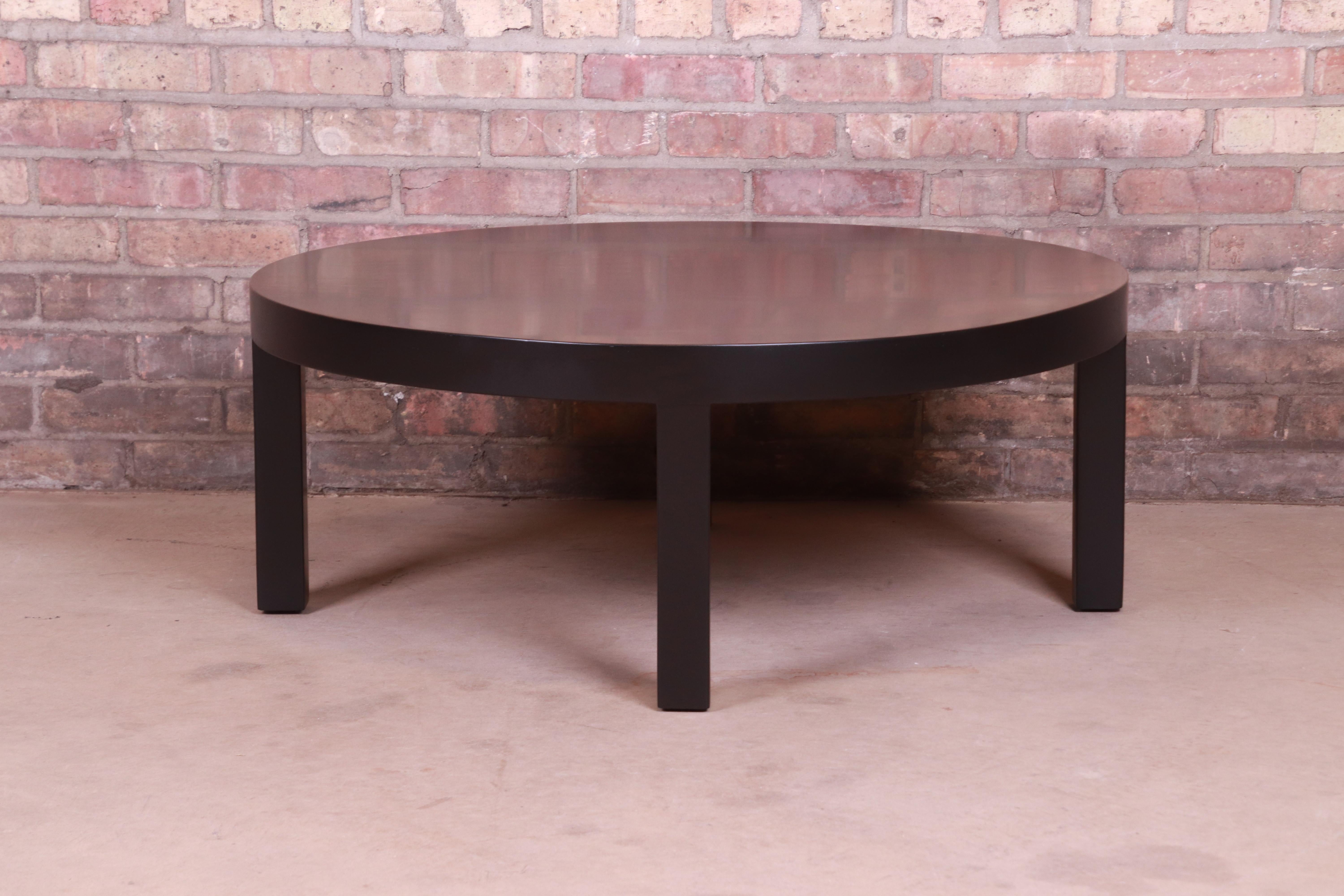 Robsjohn-Gibbings for Widdicomb Black Lacquered Coffee Table, Newly Refinished 2