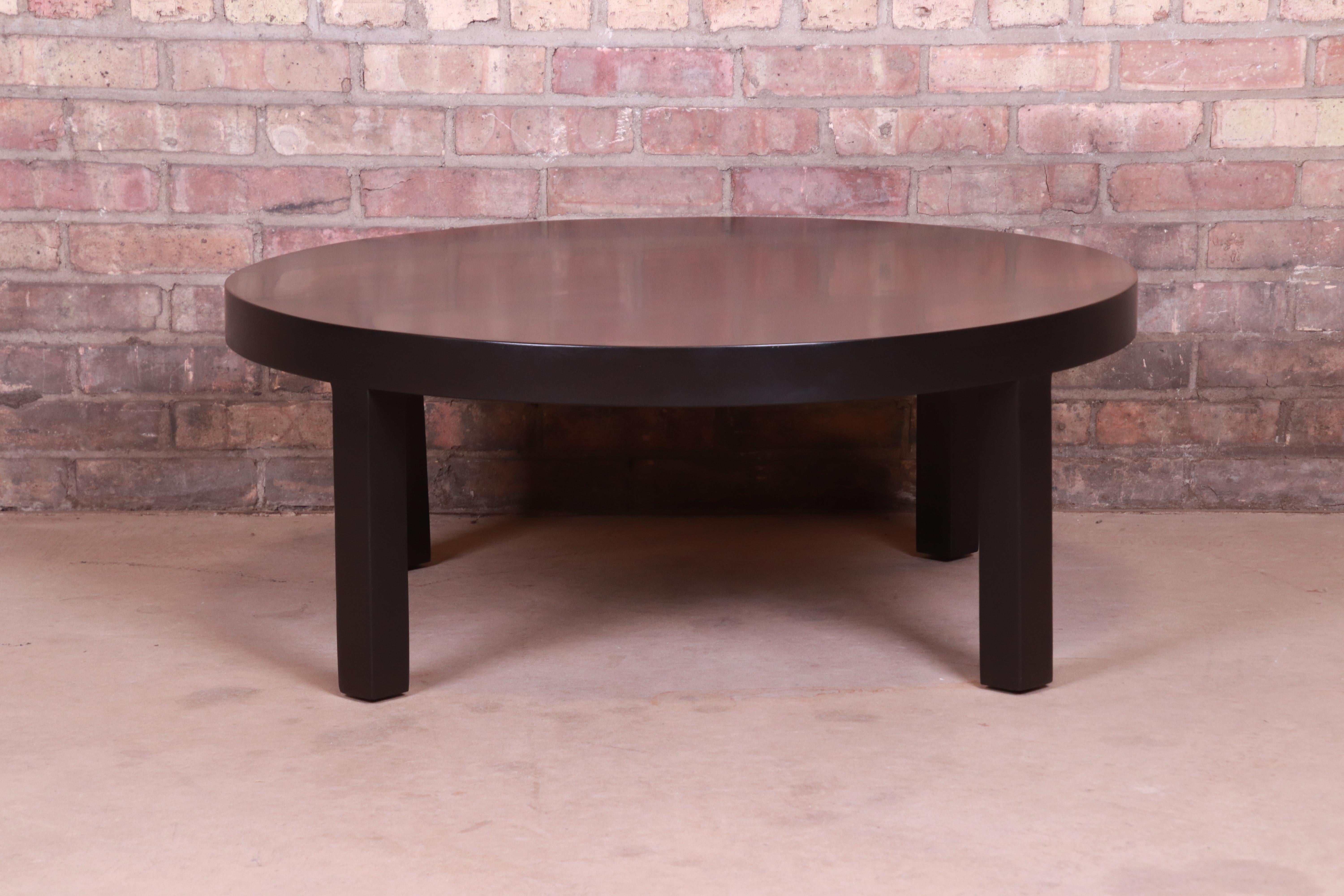 Robsjohn-Gibbings for Widdicomb Black Lacquered Coffee Table, Newly Refinished 3