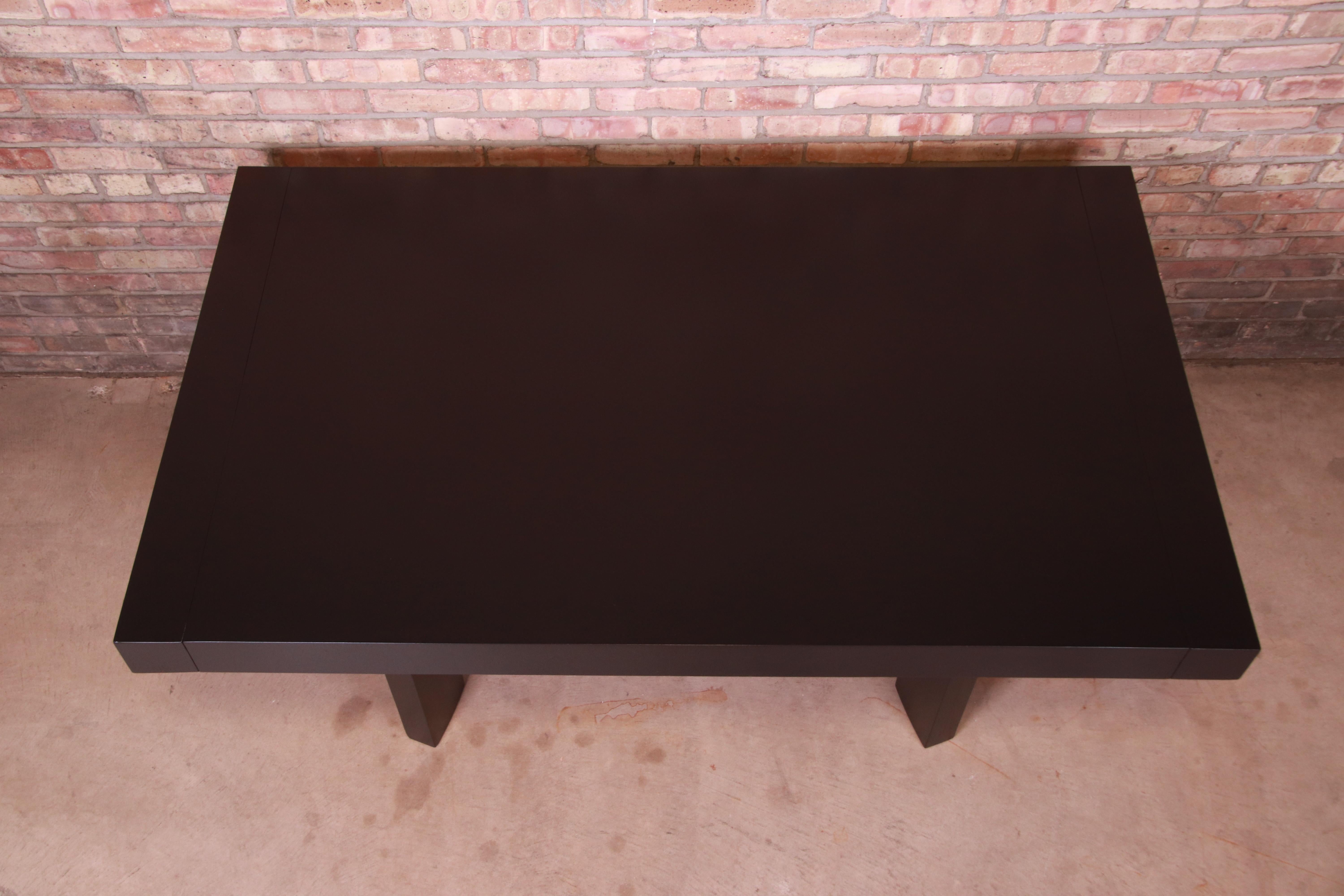 Robsjohn-Gibbings for Widdicomb Black Lacquered Dining Table, Newly Refinished 8