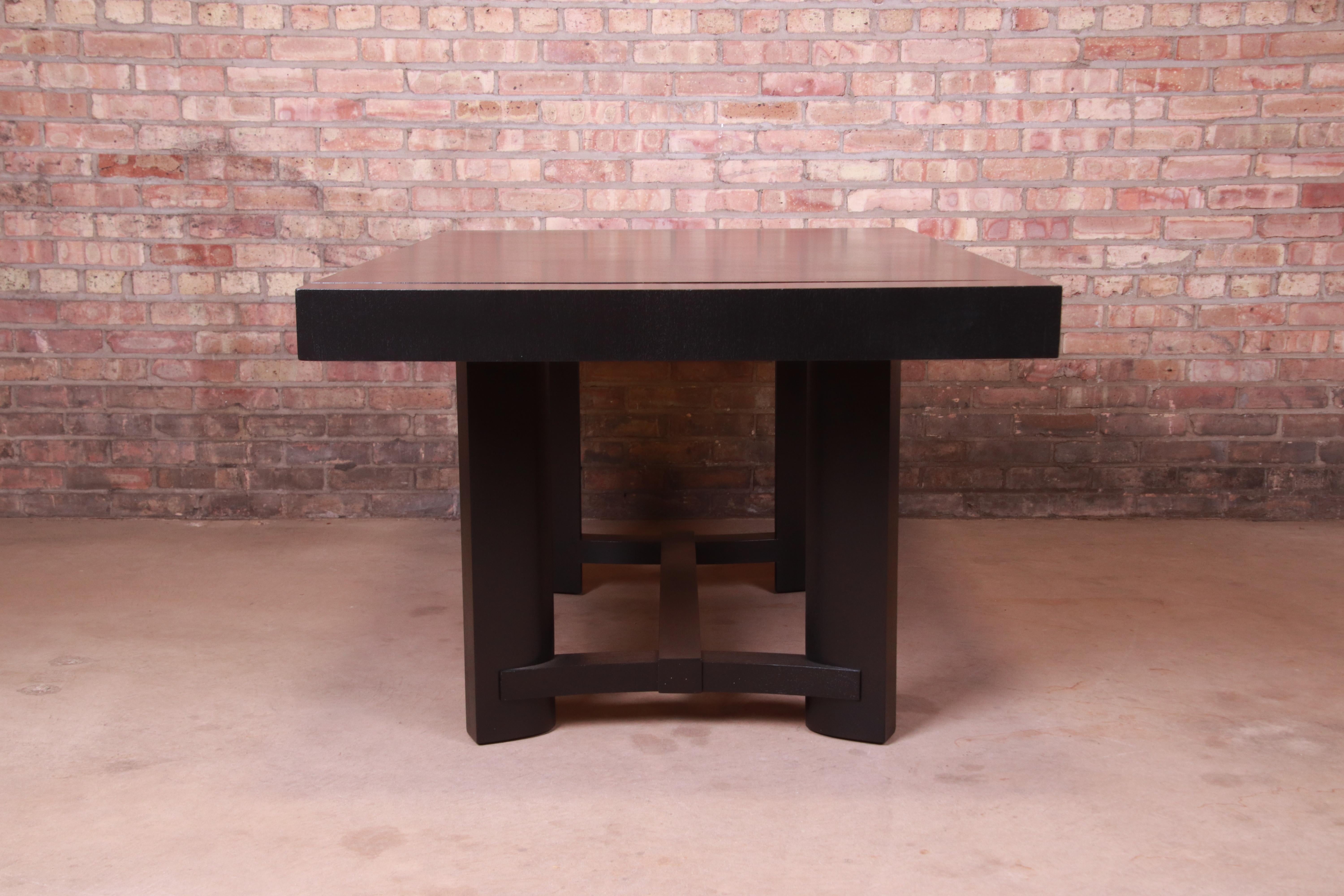 Robsjohn-Gibbings for Widdicomb Black Lacquered Dining Table, Newly Refinished 9