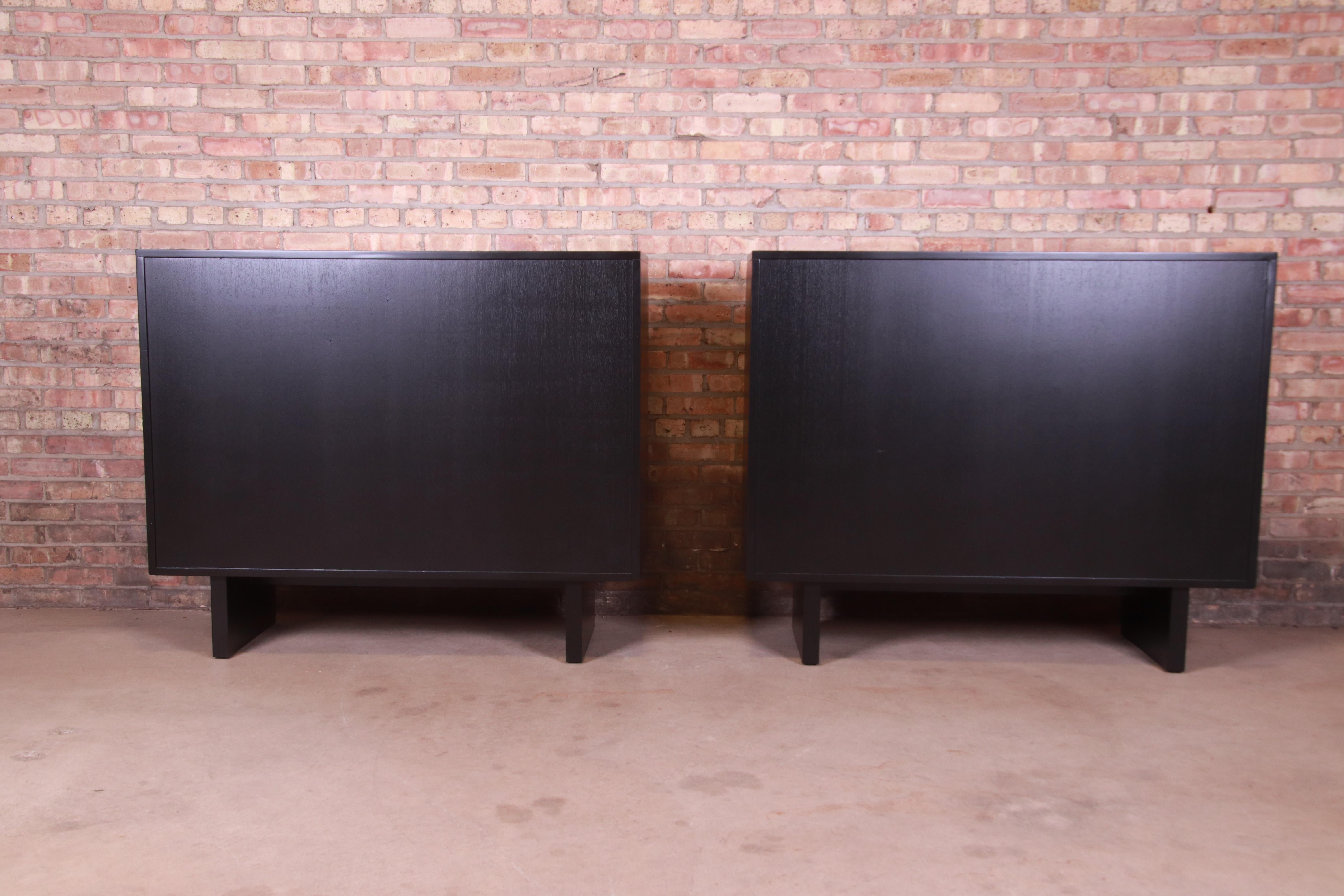 Robsjohn-Gibbings for Widdicomb Black Lacquered Gentleman's Chests, Refinished 11