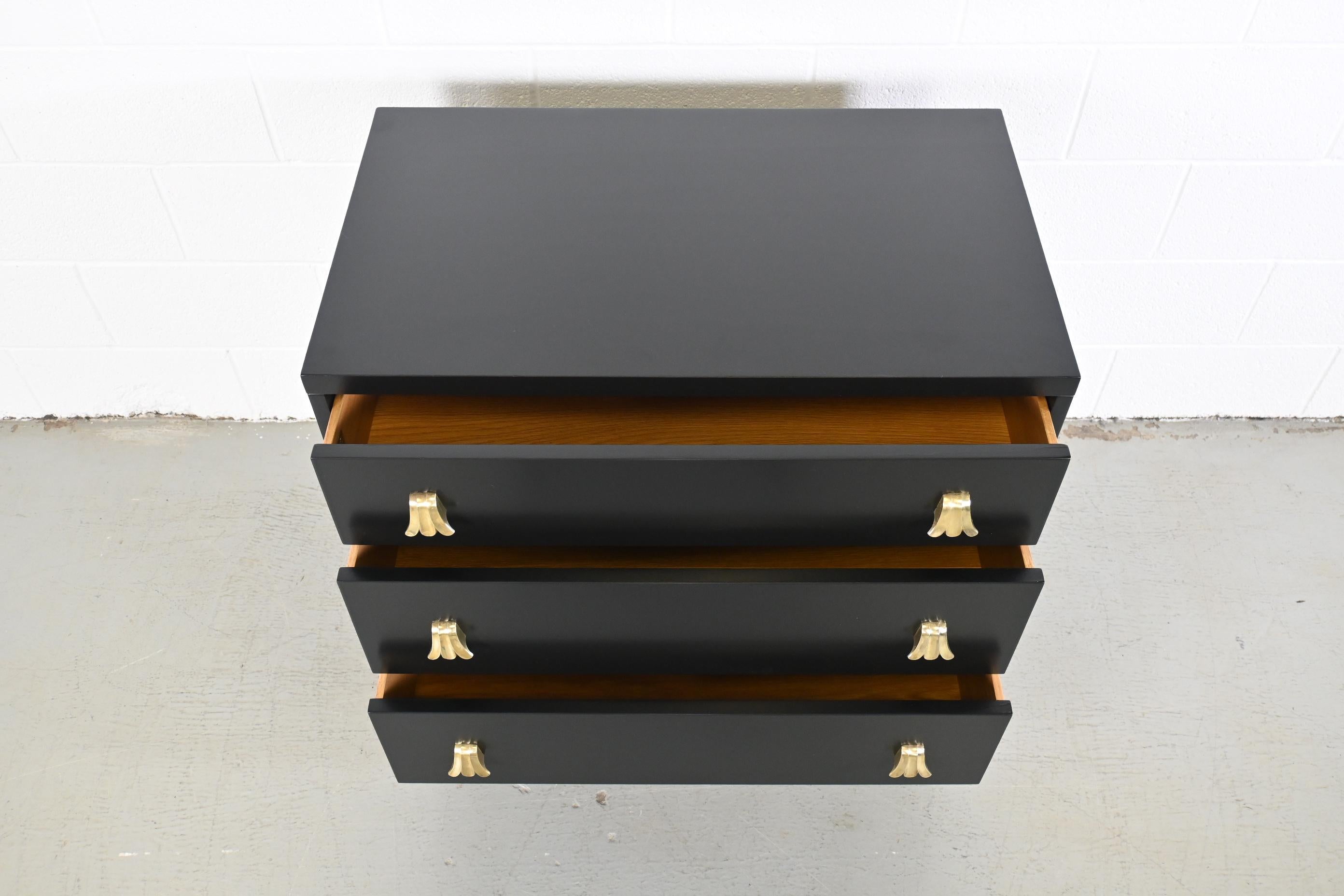 Robsjohn Gibbings for Widdicomb Black Lacquered Mid-Century Modern Dresser For Sale 2