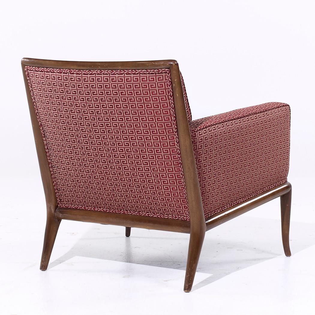 Tissu d'ameublement Robsjohn Gibbings for Widdicomb MCM Chaises longues à pieds de sabre en noyer - Paire en vente