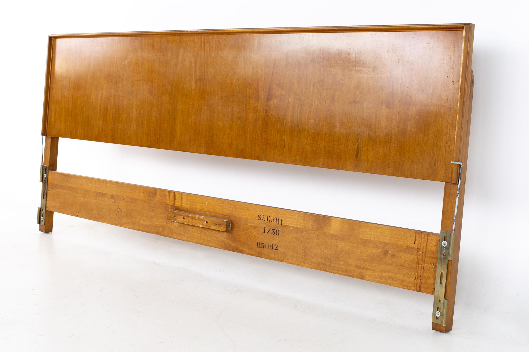 American Robsjohn Gibbings for Widdicomb Mid Century Blonde King Headboard