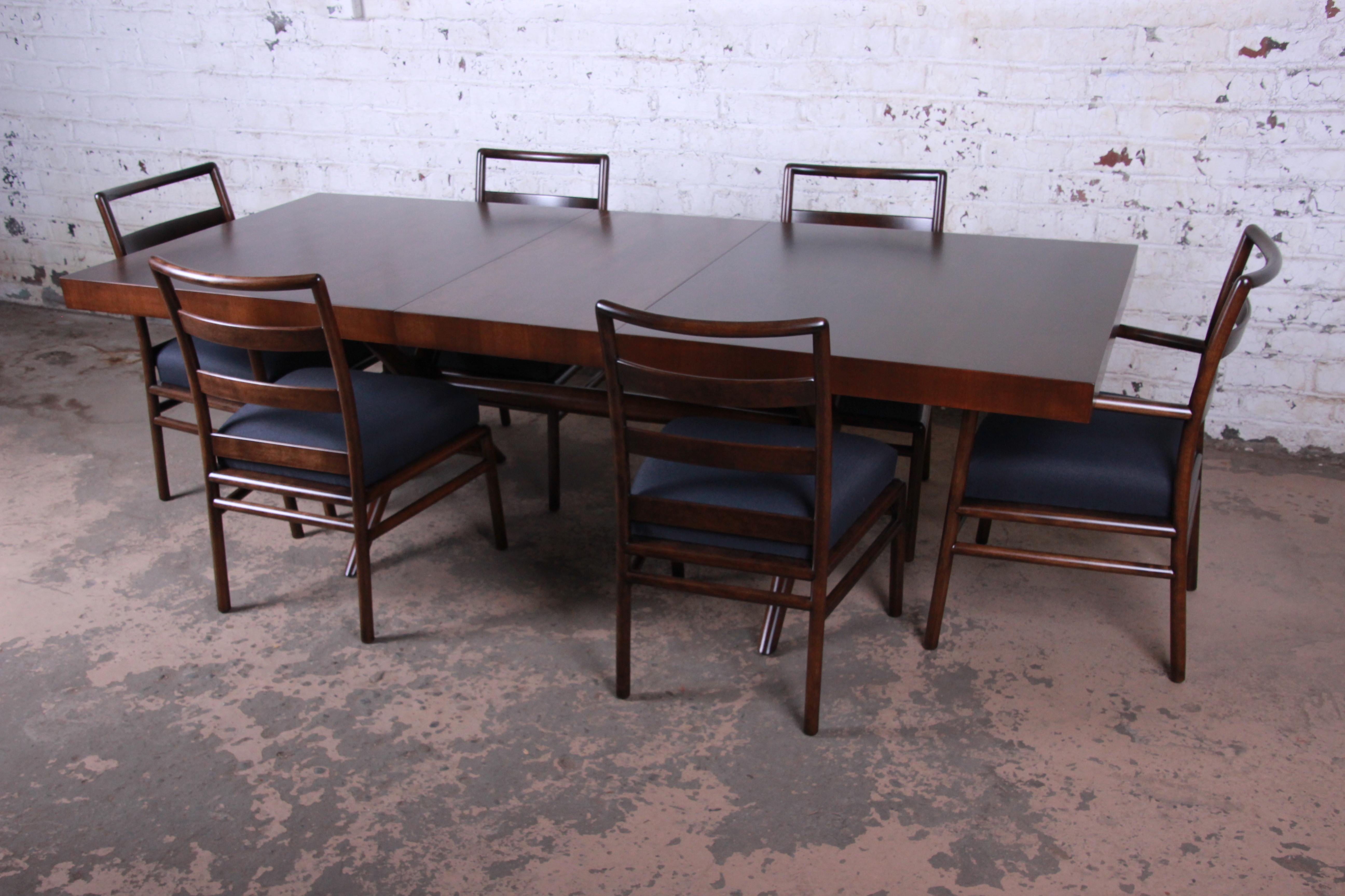 American Robsjohn Gibbings for Widdicomb Mid-Century Modern Dining Set, Newly Restored