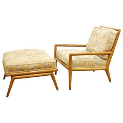 Robsjohn-Gibbings for Widdicomb Mid-Century Modern Lounge Chair and Ottoman