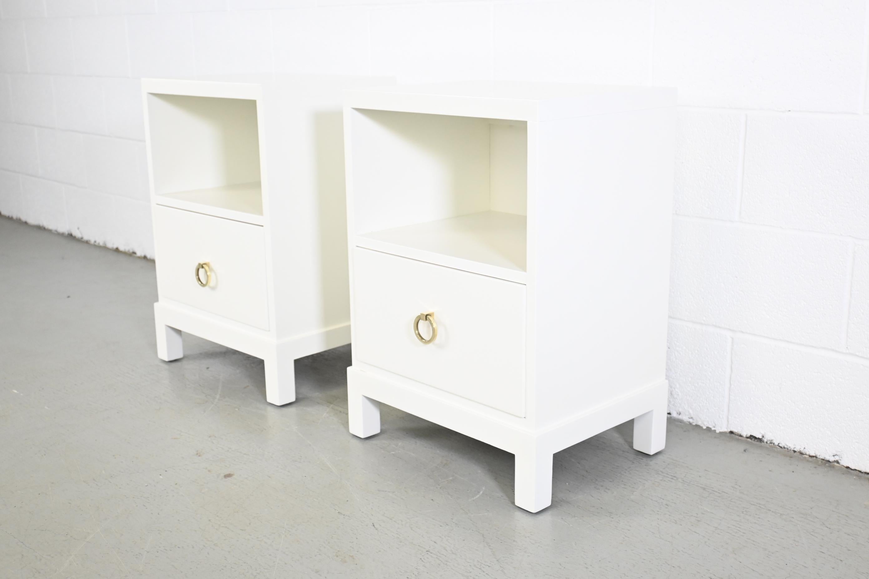 Lacquered Robsjohn Gibbings for Widdicomb Mid-Century Modern Nightstands, a Pair For Sale