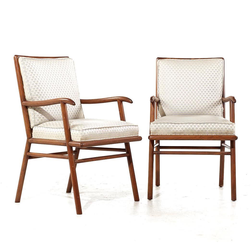 Robsjohn Gibbings for Widdicomb Mid Century Occasional Captains Chairs - Pair

Each chair measures: 21.25 wide x 24 deep x 34.75 inches high, with a seat height of 19 and arm height/chair clearance of 25 inches

All pieces of furniture can be had in