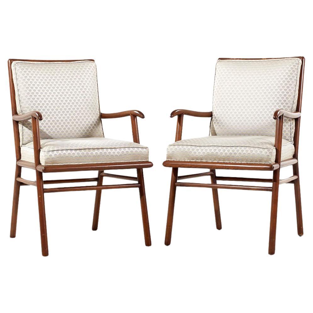 Robsjohn Gibbings for Widdicomb Mid Century Occasional Captains Chairs - Pair For Sale