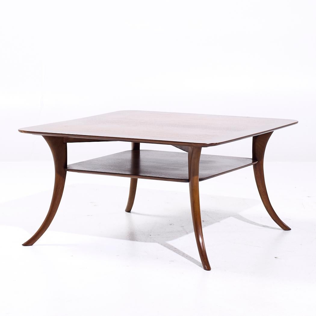 Mid-Century Modern Robsjohn Gibbings for Widdicomb Mid Century Sabre Leg Mahogany Coffee Table (table basse en acajou à pied de sabre) en vente