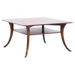 Robsjohn Gibbings for Widdicomb Mid Century Sabre Leg Mahogany Coffee Table (table basse en acajou à pied de sabre)