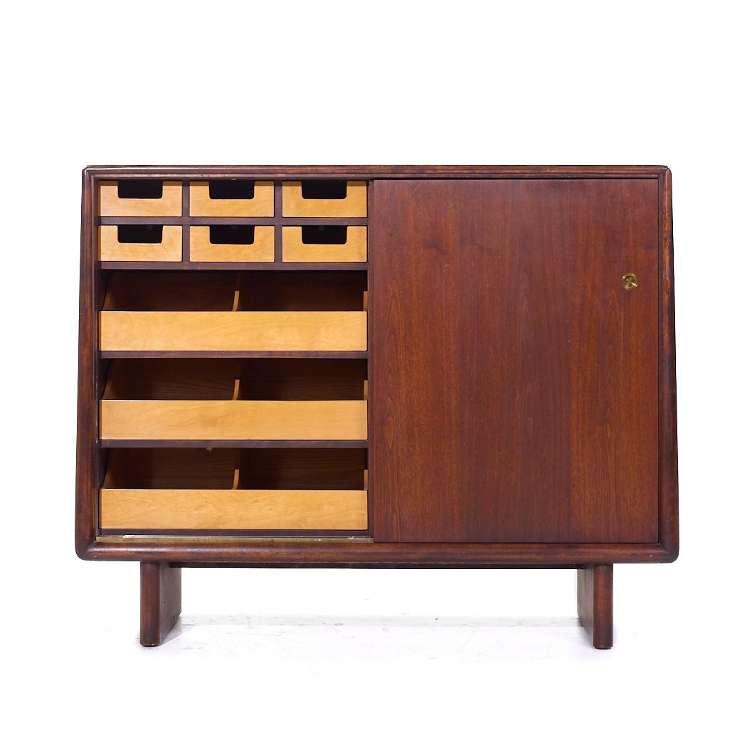 Wood Robsjohn Gibbings for Widdicomb Mid Century Sliding Door Cabinet Credenza For Sale