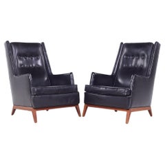 Robsjohn Gibbings para Widdicomb Silla Highback Lounge de nogal de mediados de siglo - Pareja