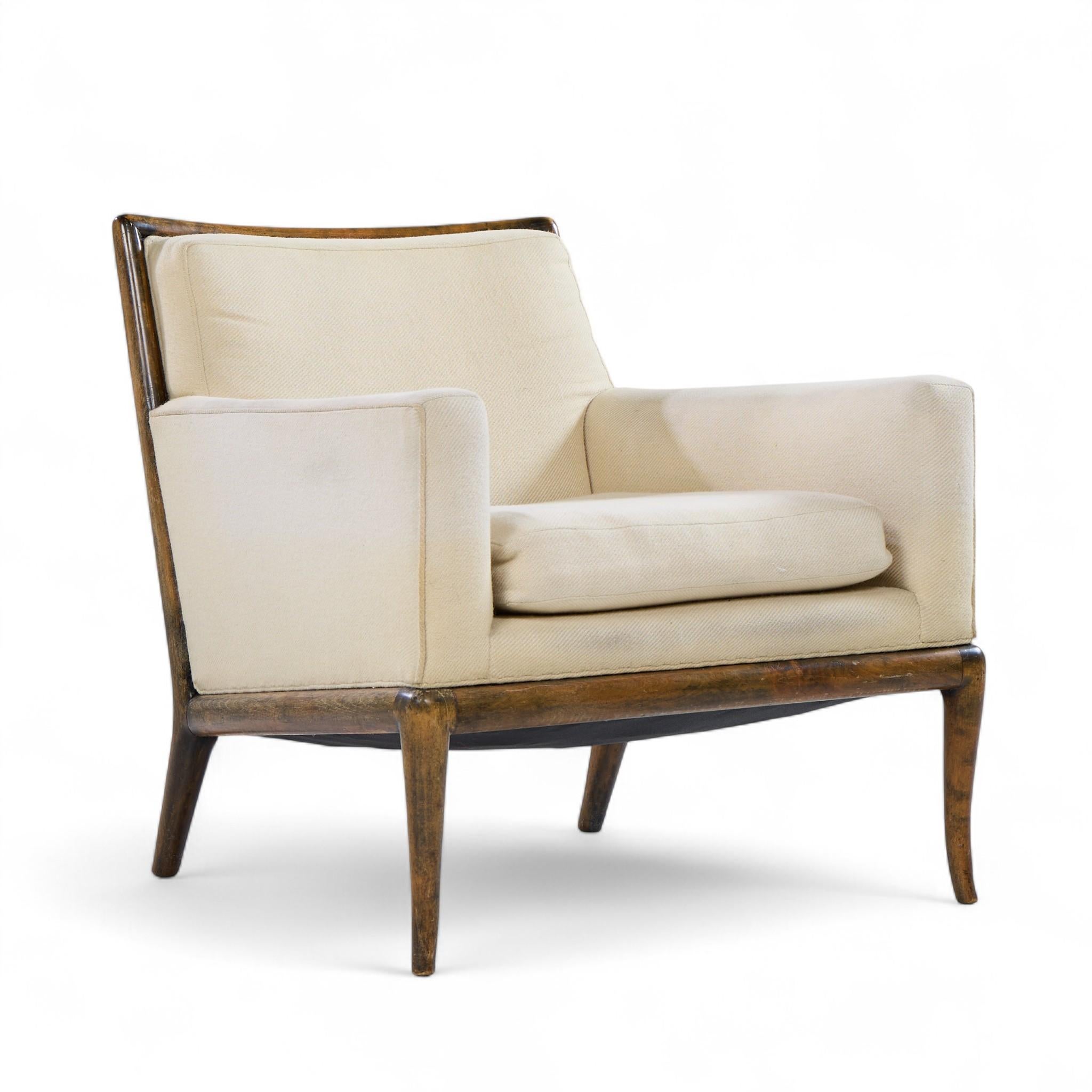 Americano Robsjohn Gibbings per Widdicomb - Sedia da salotto con gambe a sciabola in legno di noce - Coppia in vendita