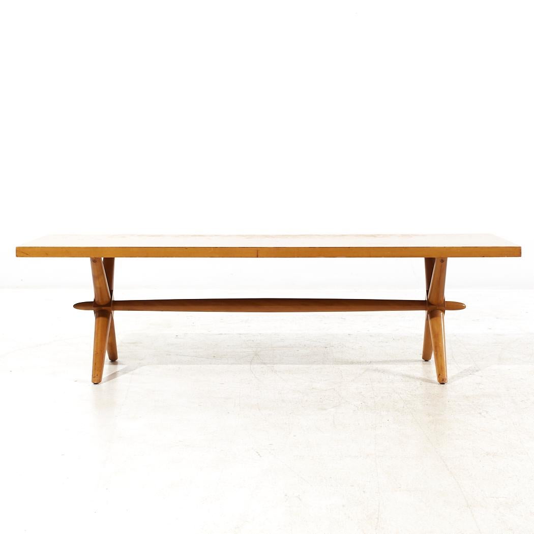 Robsjohn Gibbings for Widdicomb Mid Century X Base Coffee Table

This coffee table measures: 58 wide x 21 deep x 16.25 inches high

All pieces of furniture can be had in what we call restored vintage condition. That means the piece is restored upon