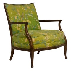 Robsjohn Gibbings for Widdicomb Model 2024 Lounge Chair w. Whimsical Upholstery