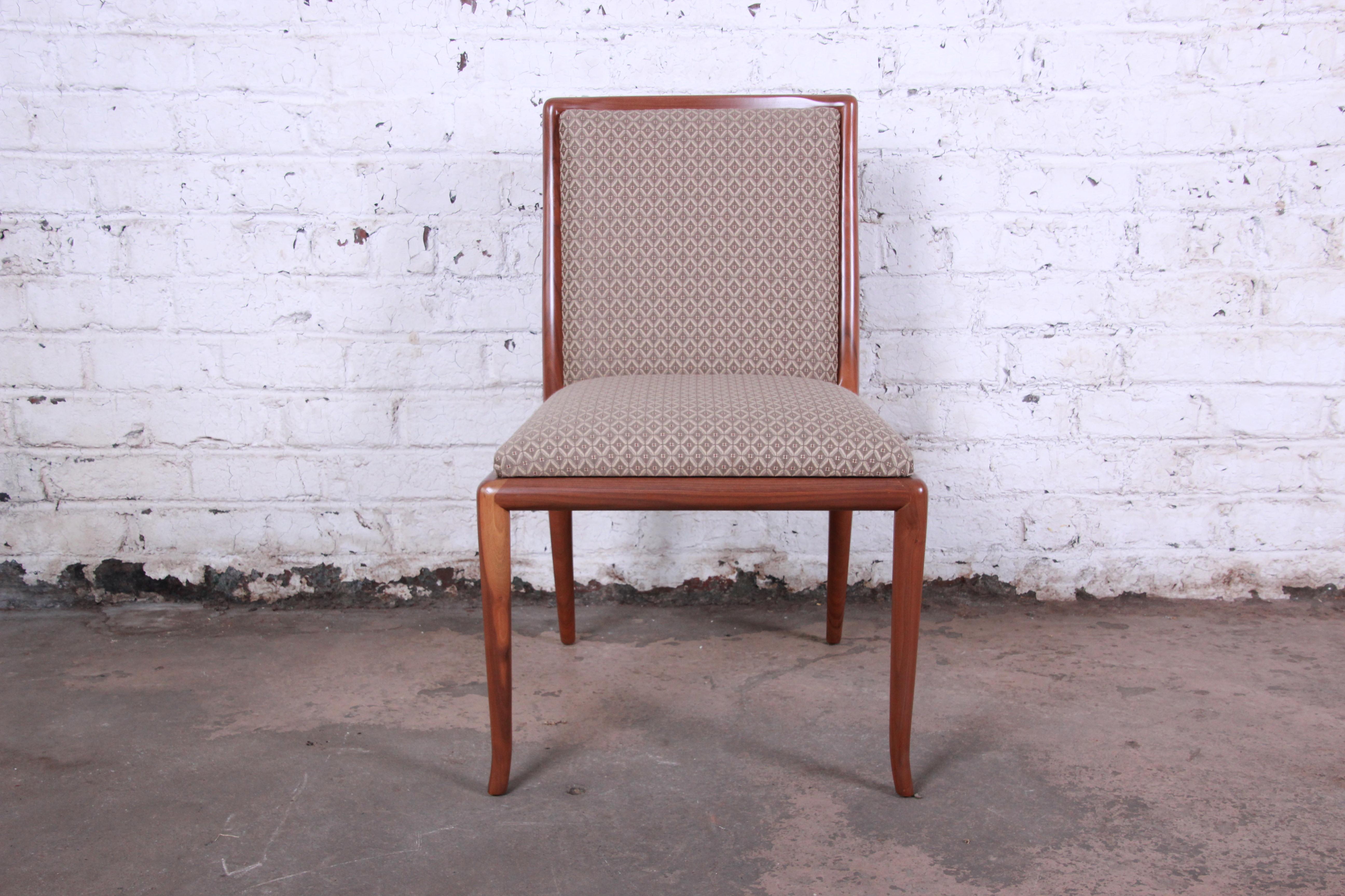 Upholstery Robsjohn-Gibbings for Widdicomb Saber Leg Dining Chairs, Set of Four