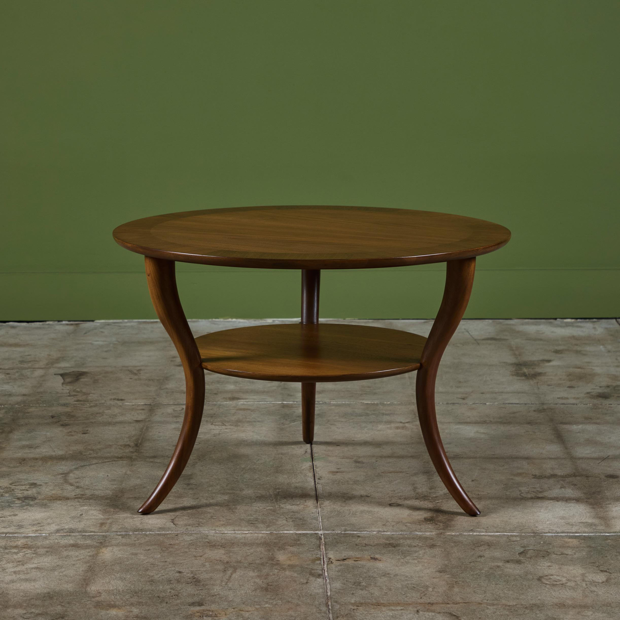 Mid-Century moderno Robsjohn Gibbings per Widdicomb Tavolino con gamba a sciabola in vendita