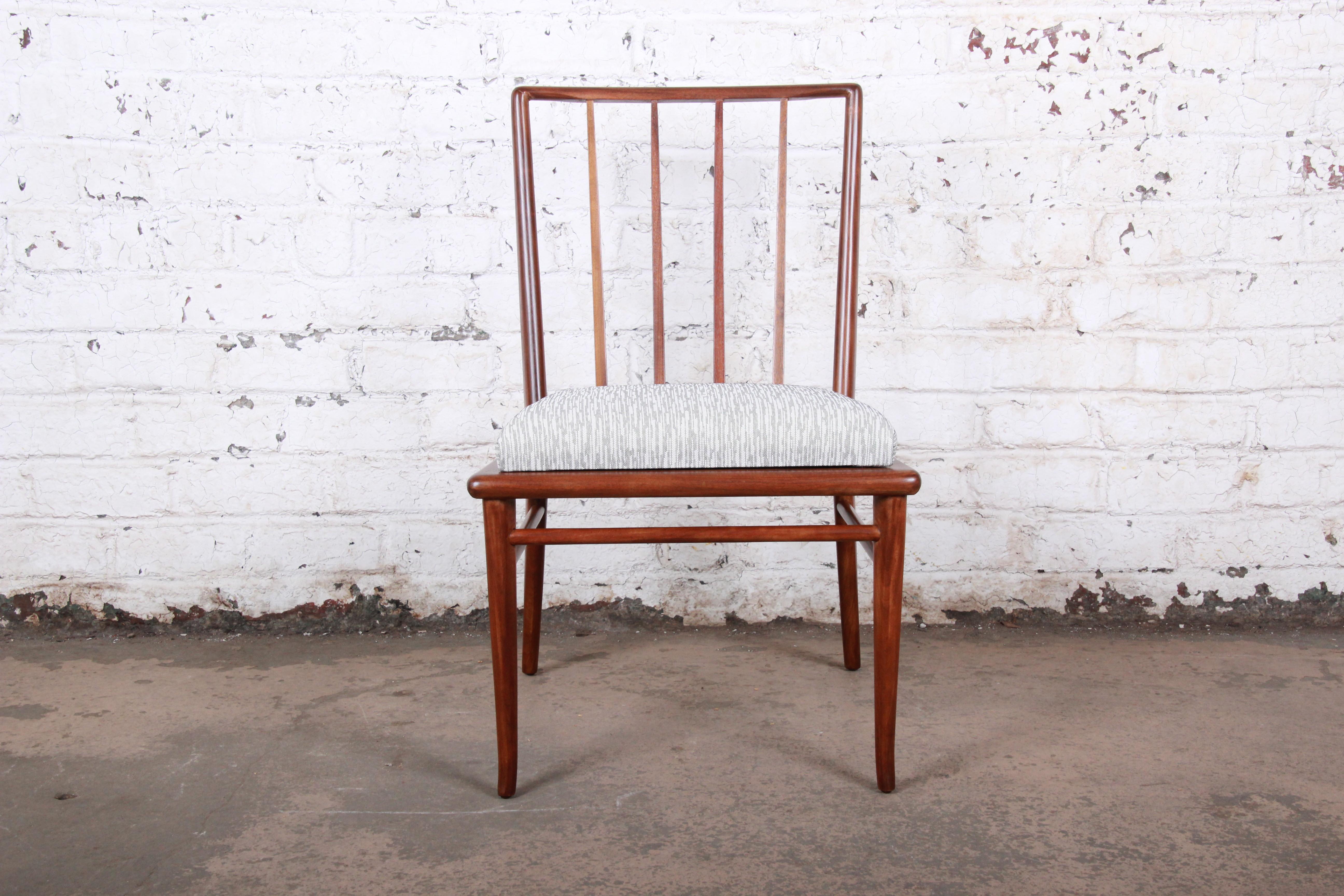 Robsjohn-Gibbings for Widdicomb Sculpted Walnut Dining Chairs, Fully Restored 3