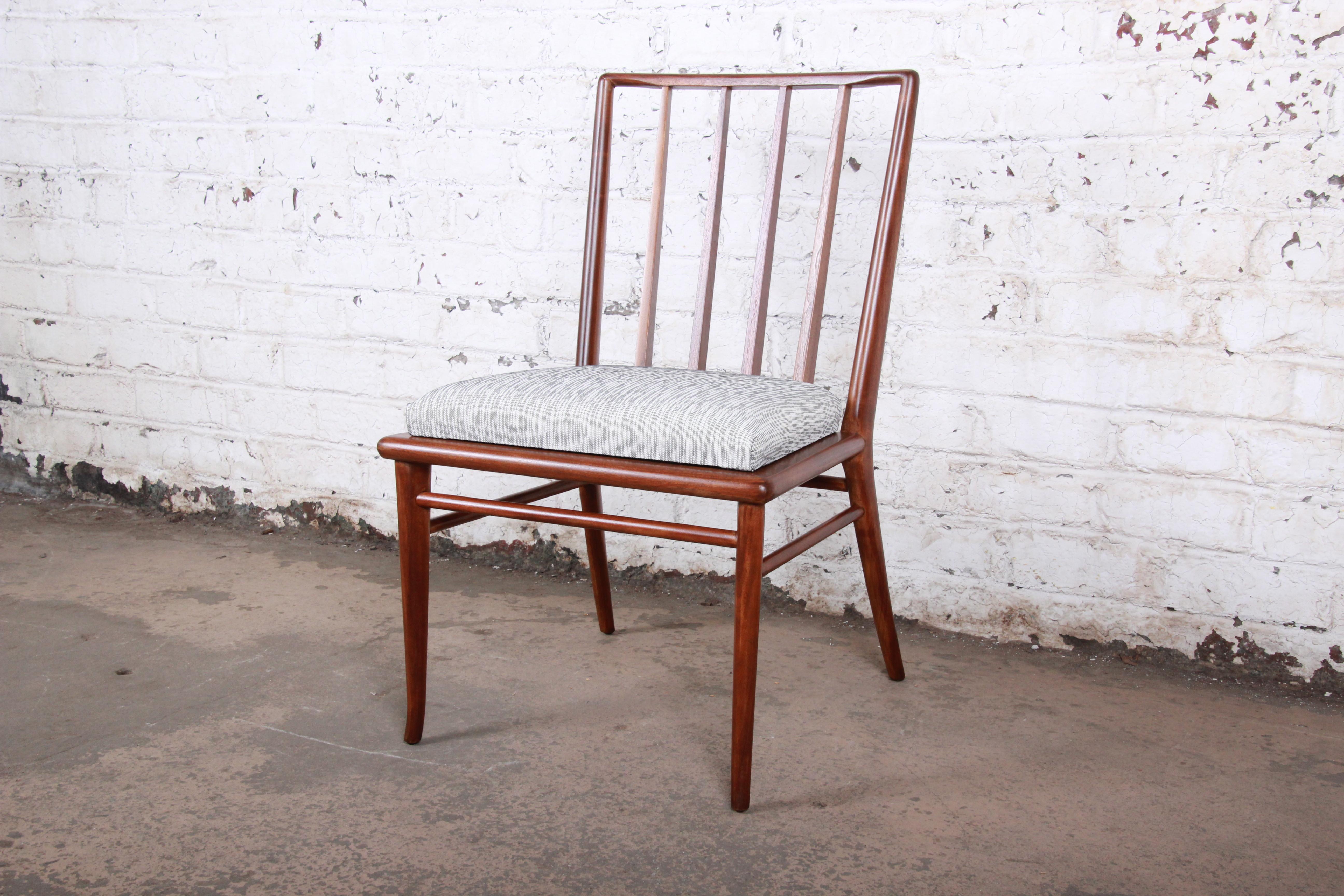 Robsjohn-Gibbings for Widdicomb Sculpted Walnut Dining Chairs, Fully Restored 4