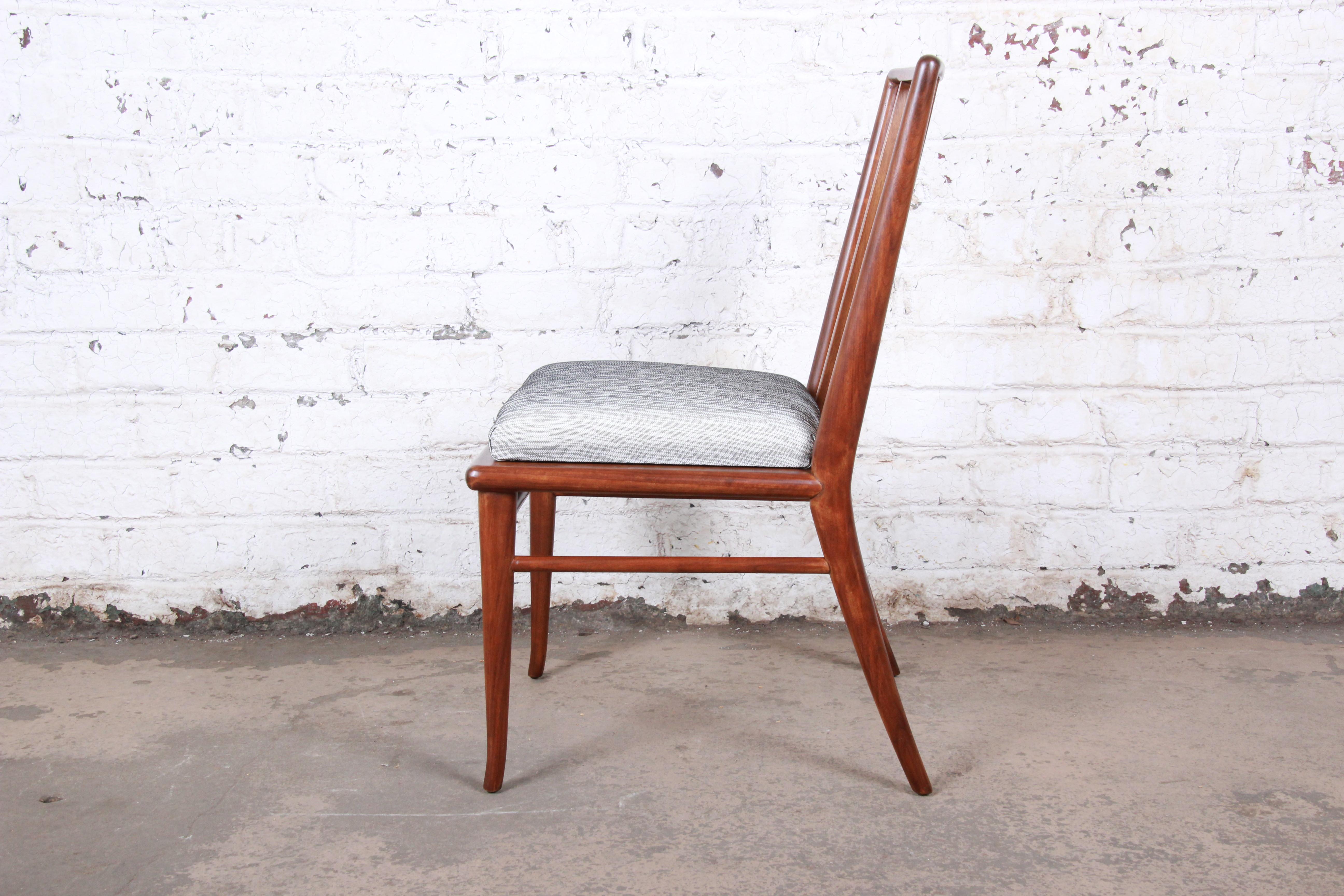 Robsjohn-Gibbings for Widdicomb Sculpted Walnut Dining Chairs, Fully Restored 5